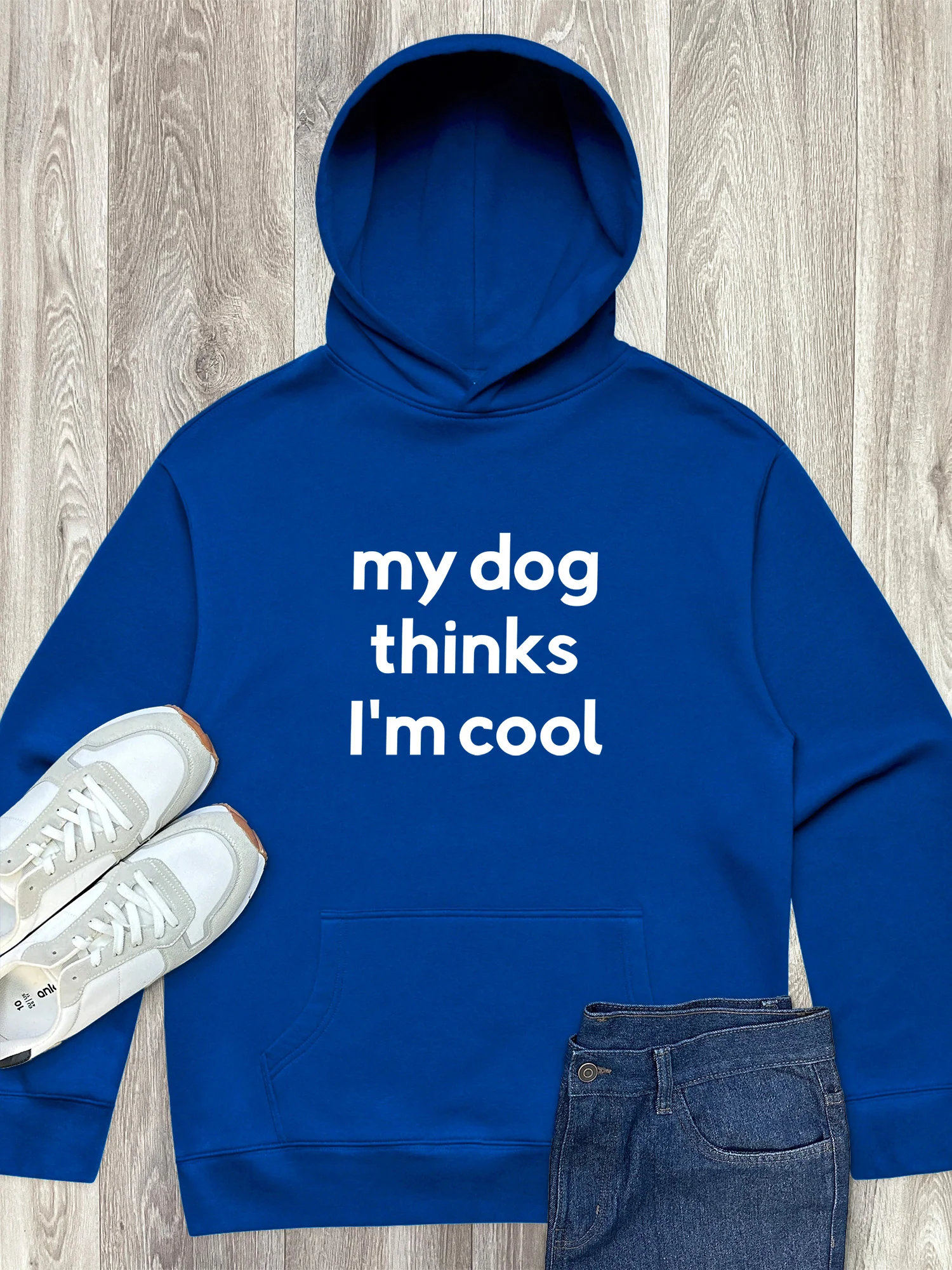 My Dog Thinks I'm Cool Men's Comfort Hood - Image 6