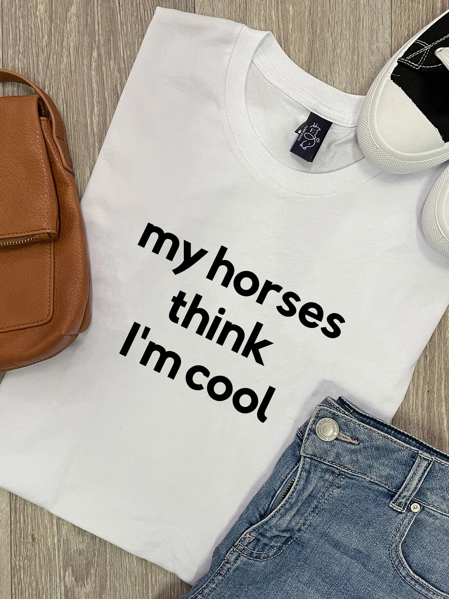 My Horse Thinks I'm Cool Ava Women's Regular Fit Tee - Image 6