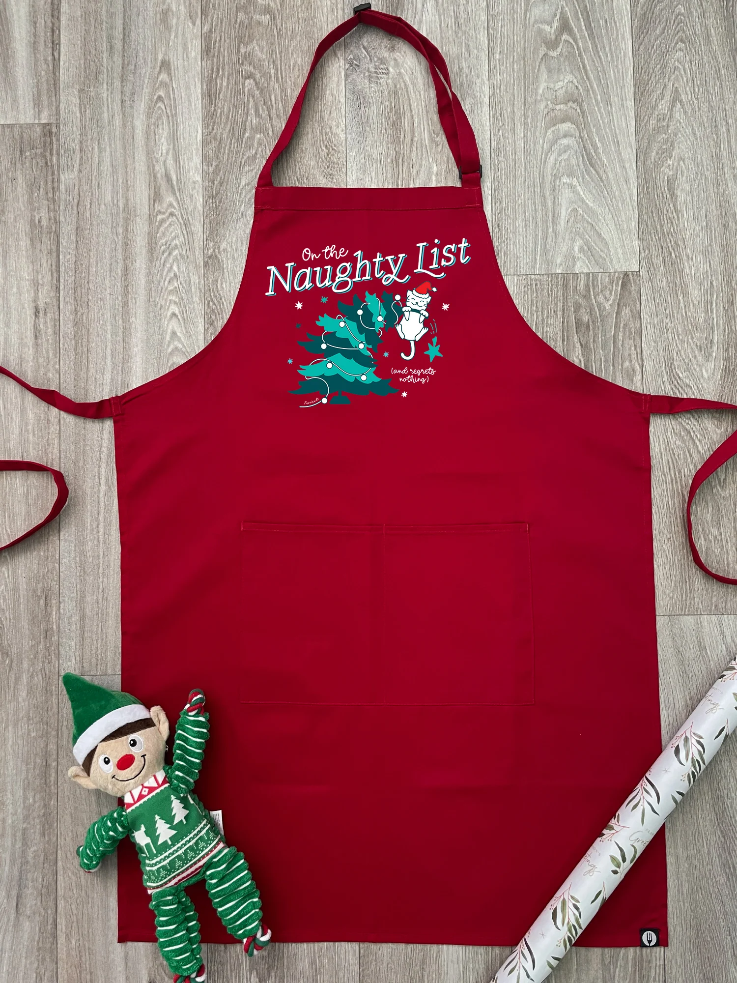 On The Naughty List - Cat Bib Apron - Image 2