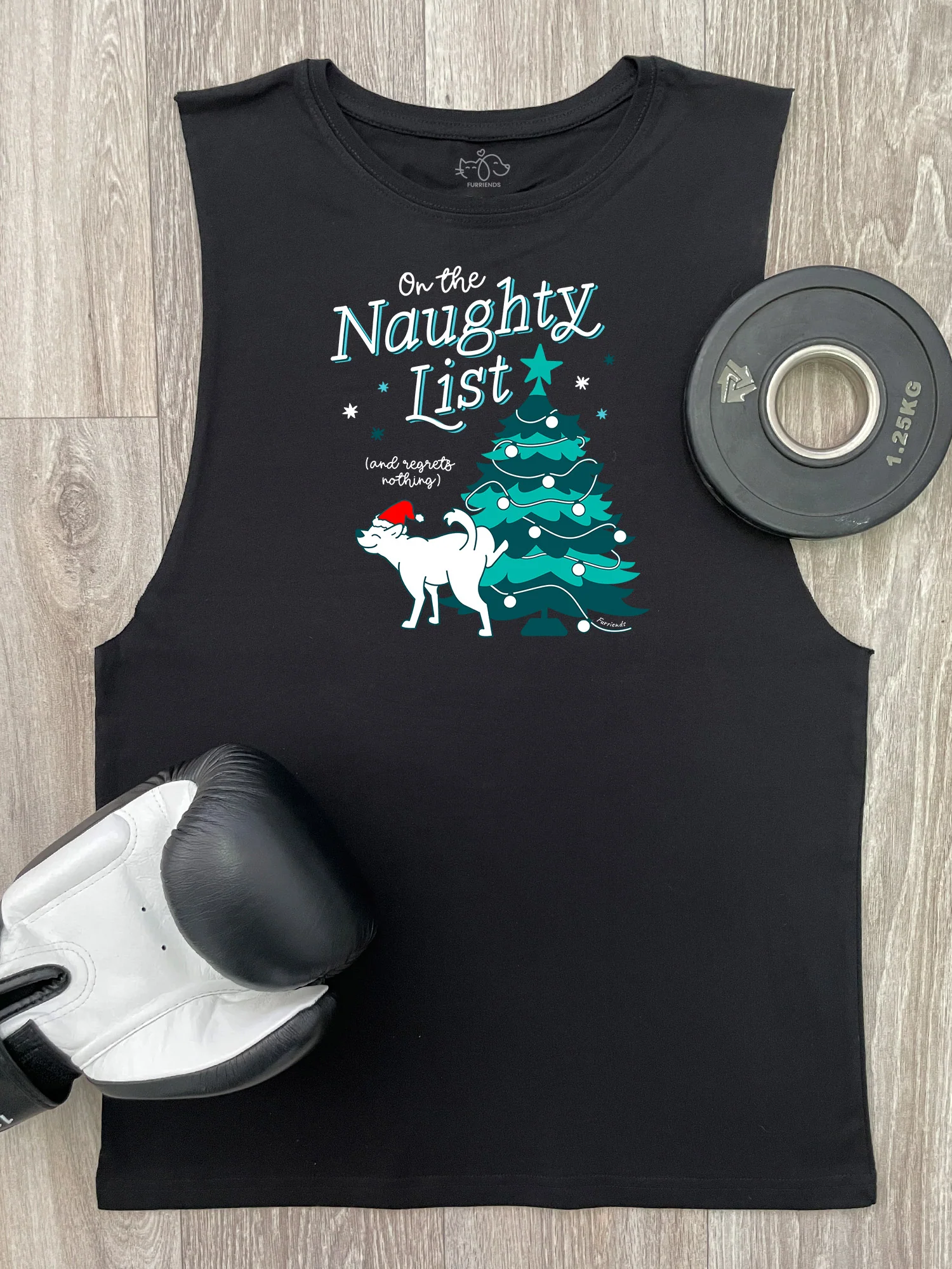 On The Naughty List - Dog Axel Drop Armhole Muscle Tank