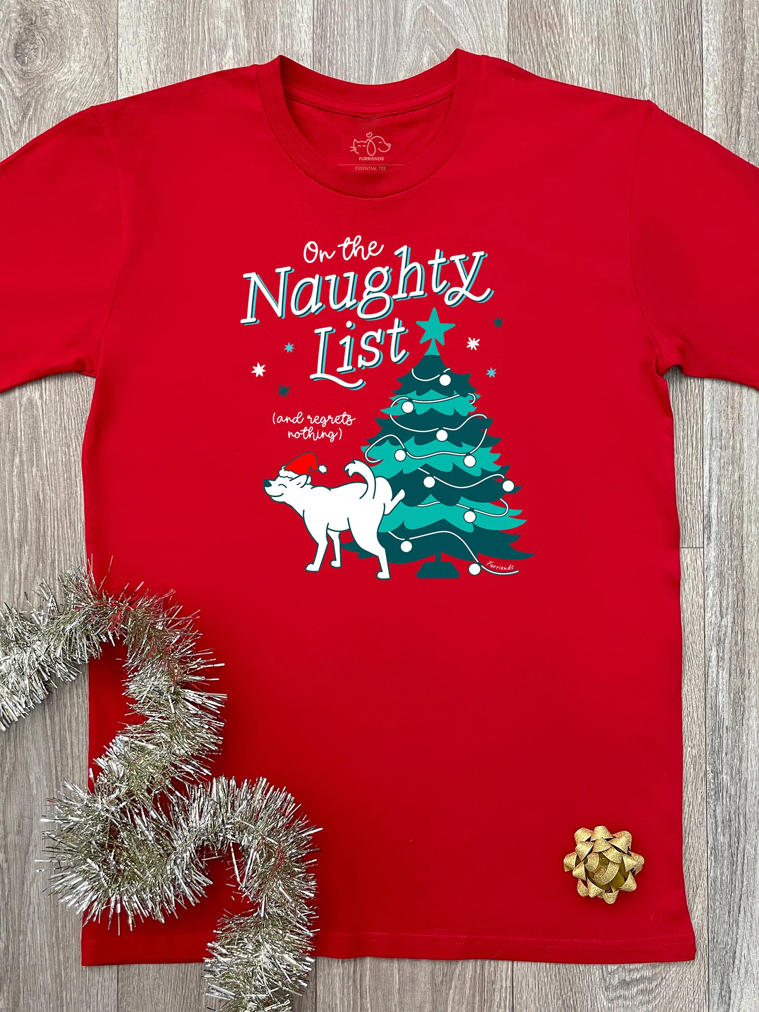 On The Naughty List - Dog Essential Unisex Tee - Image 4