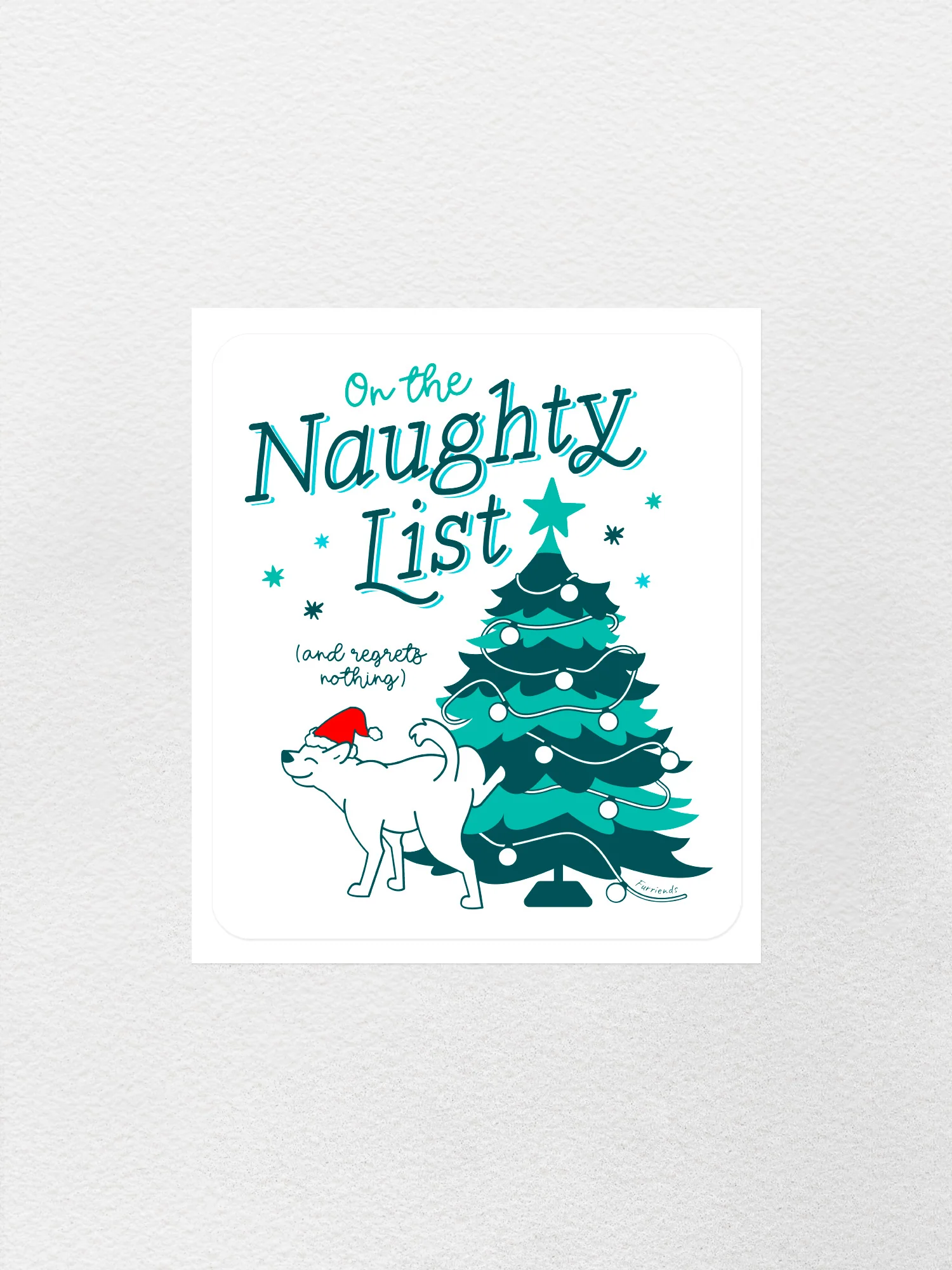 On The Naughty List - Dog Sticker - Image 3