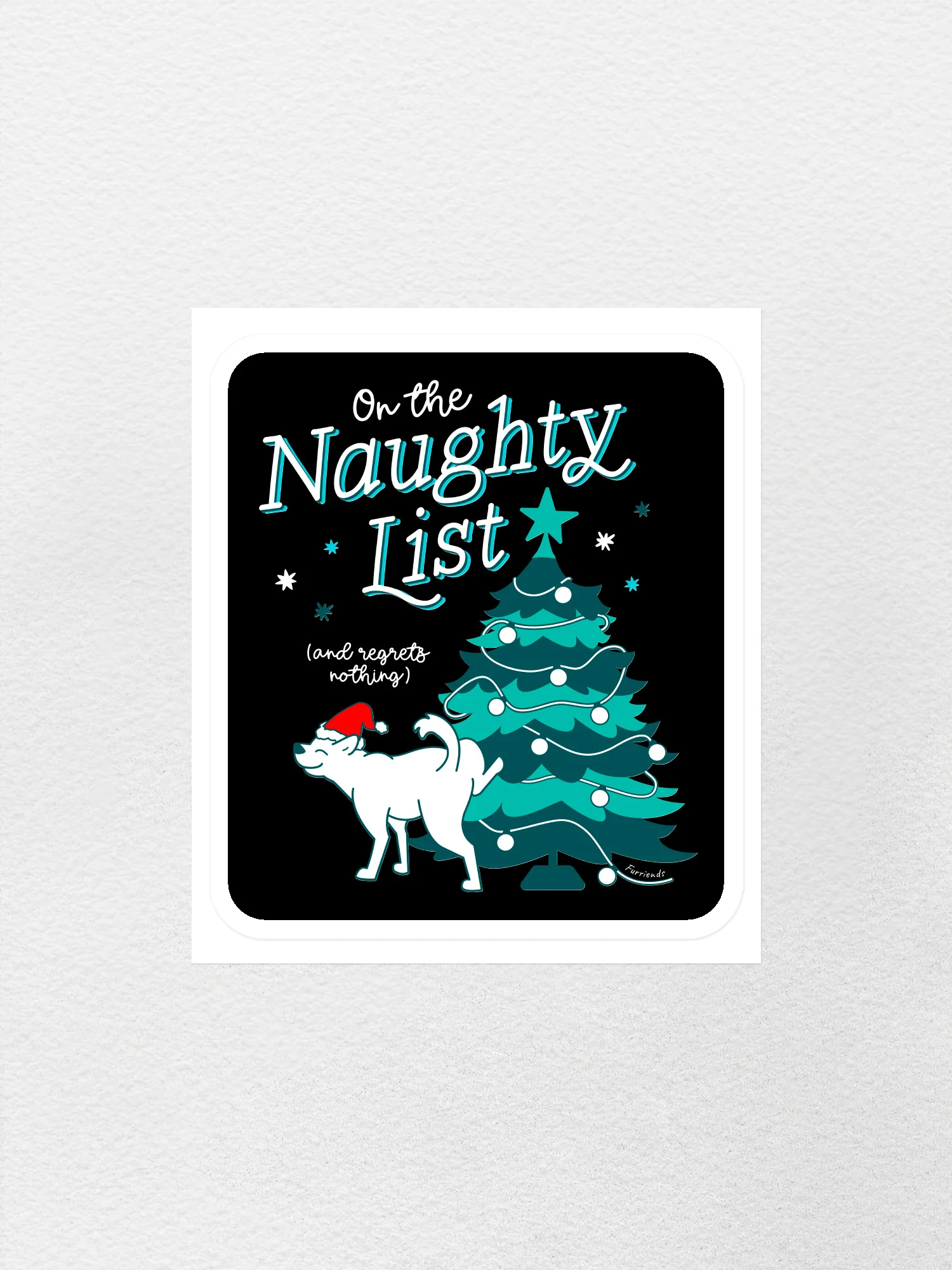 On The Naughty List - Dog Sticker - Image 4
