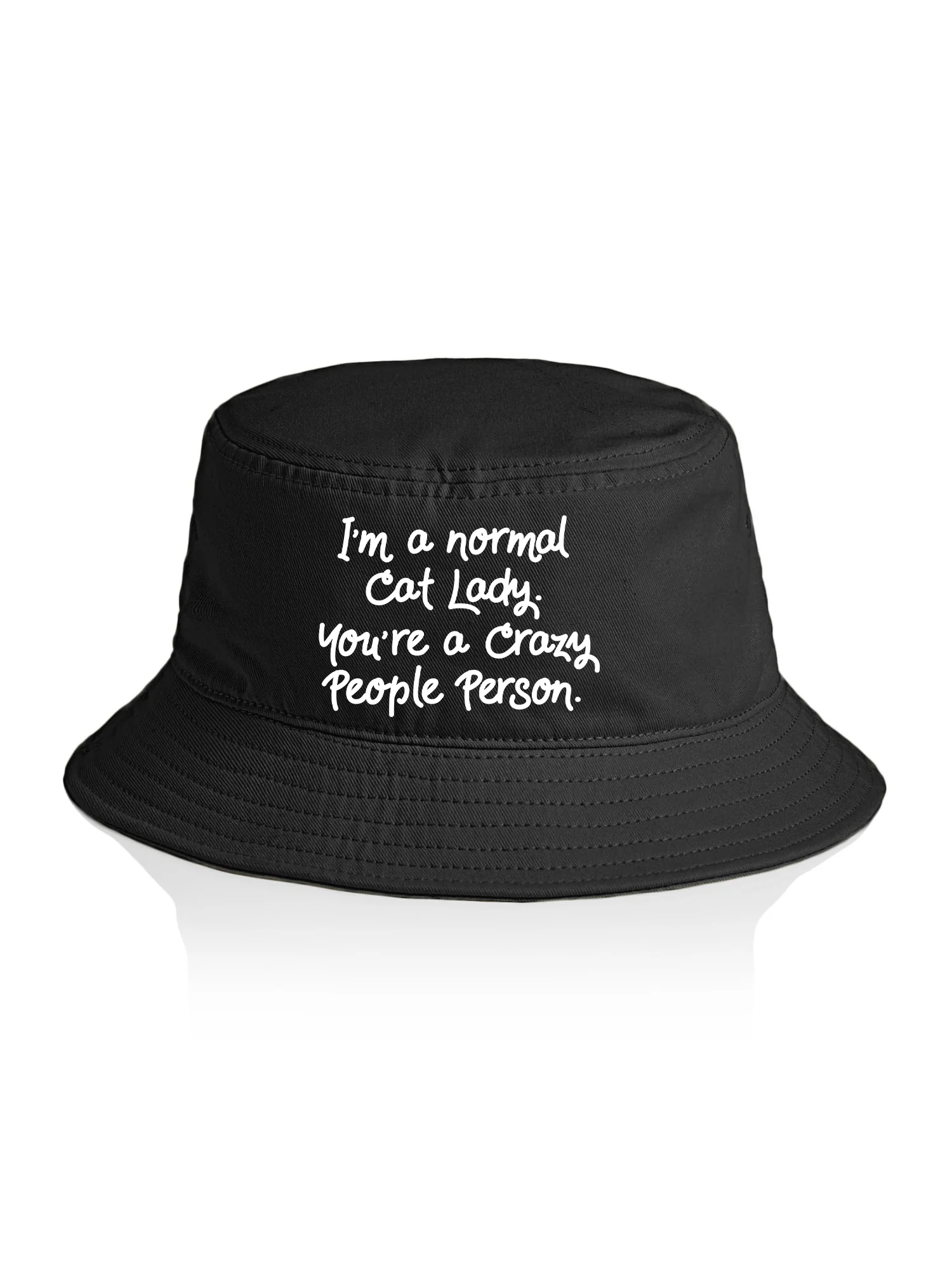 I'm A Normal Cat Lady. You're A Crazy People Person. Bucket Hat - Image 7
