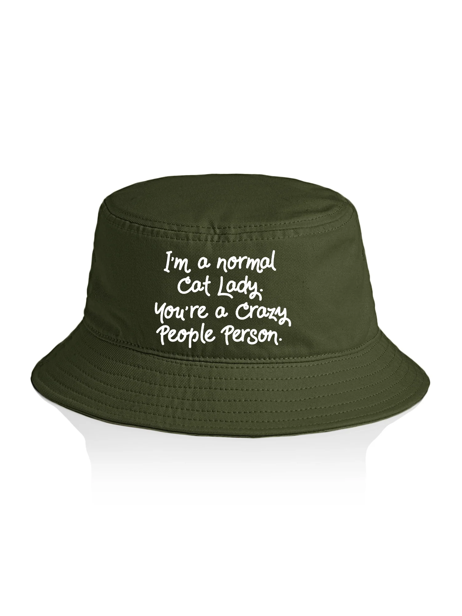 I'm A Normal Cat Lady. You're A Crazy People Person. Bucket Hat - Image 8
