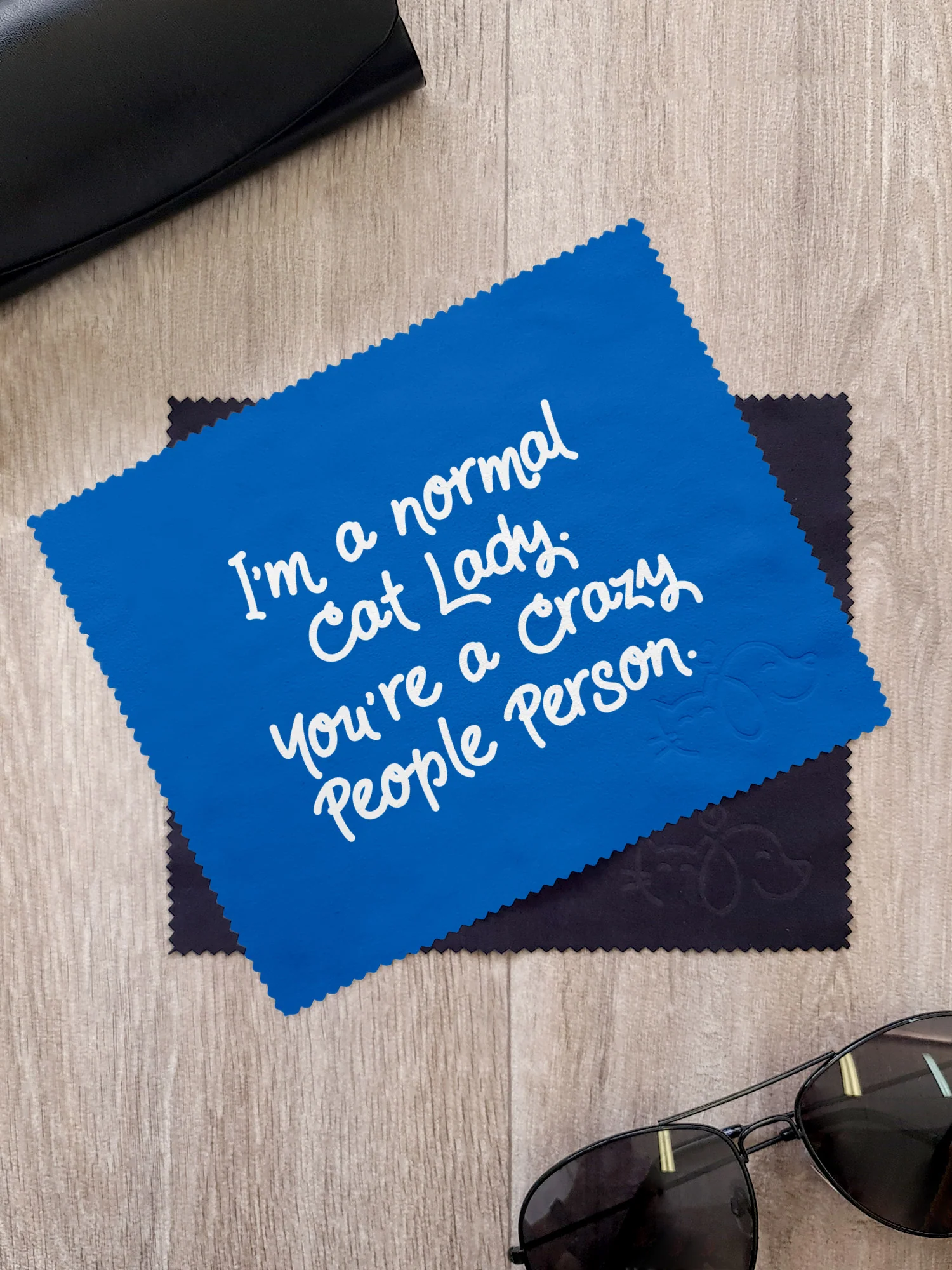 I'm A Normal Cat Lady. You're A Crazy People Person. Microfibre Suede Glasses Cleaning Cloths (Twinpack)