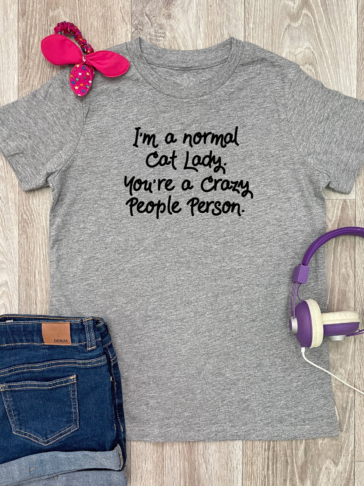 I'm A Normal Cat Lady. You're A Crazy People Person. Youth Tee - Image 5