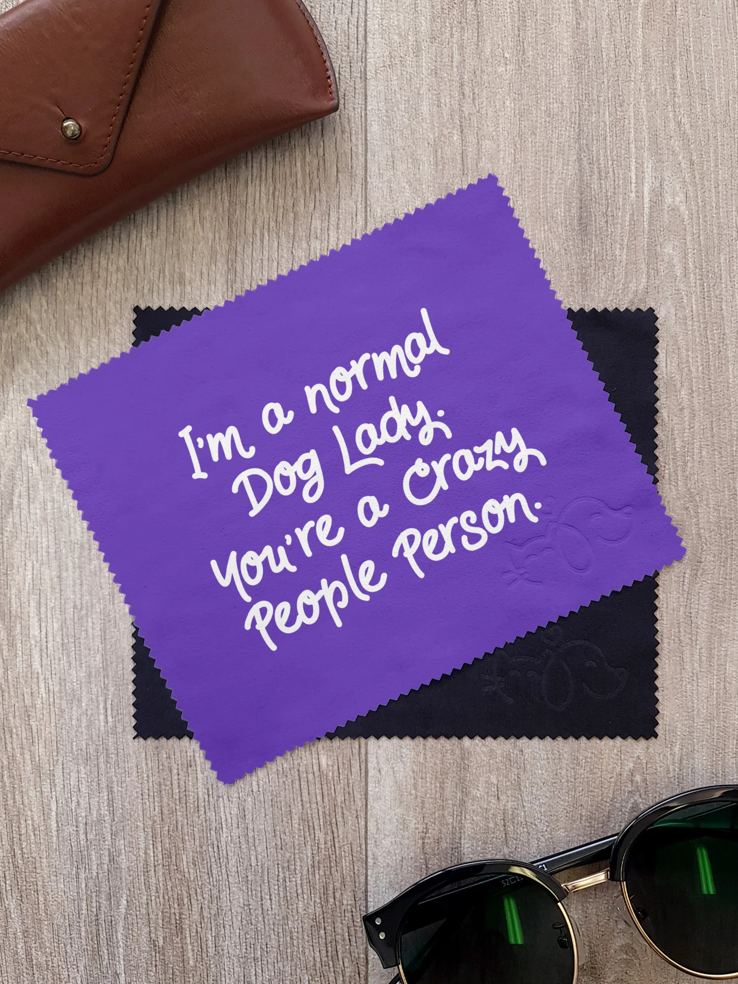 I'm A Normal Dog Lady. You're A Crazy People Person. Microfibre Suede Glasses Cleaning Cloths (Twinpack) - Image 2