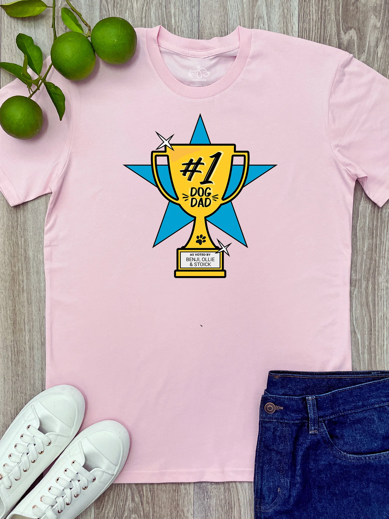 #1 Dog Dad Customisable Essential Unisex Tee - Image 4