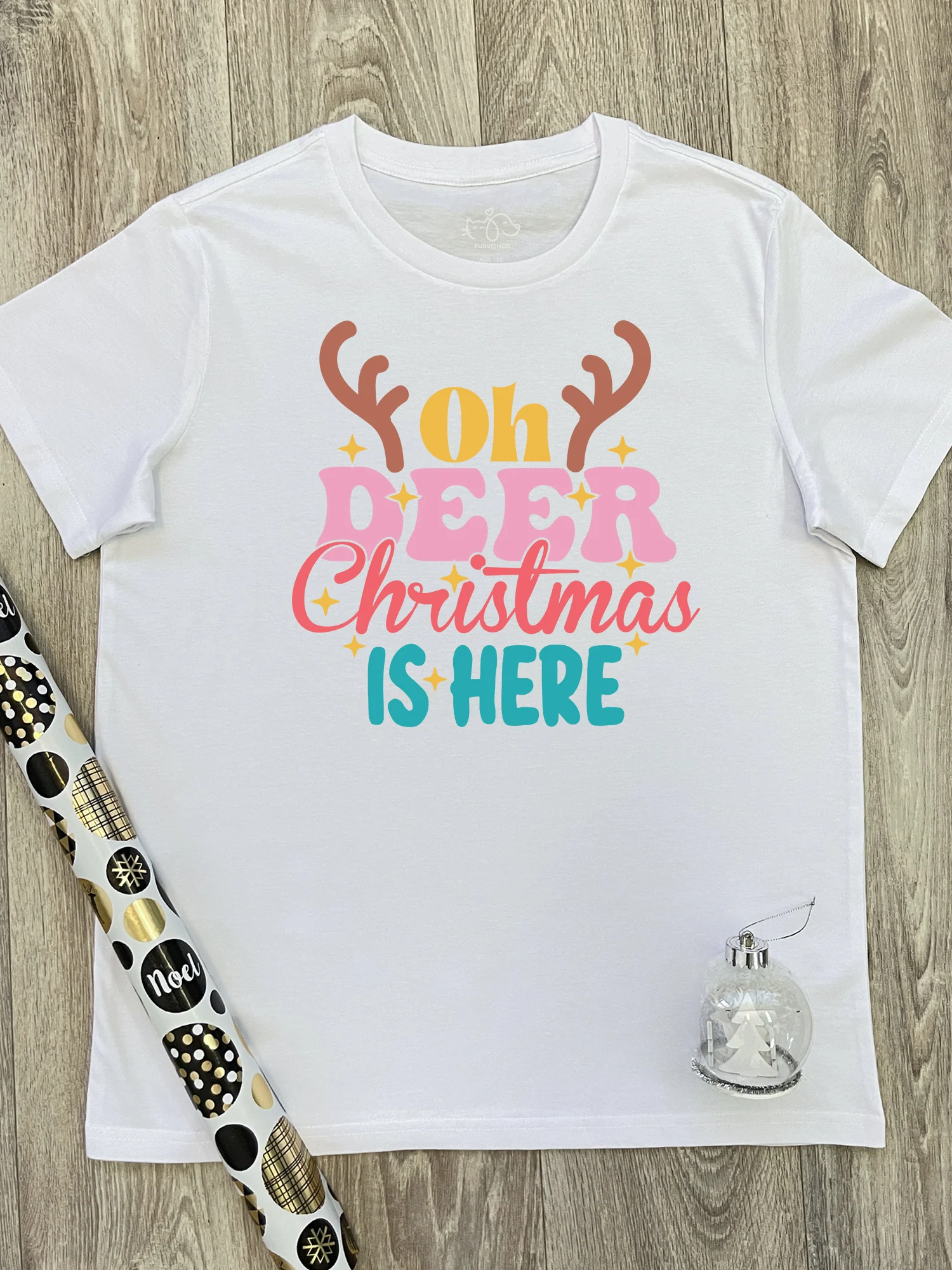 Oh Deer. Christmas Is Here Ava Women's Regular Fit Tee - Image 3