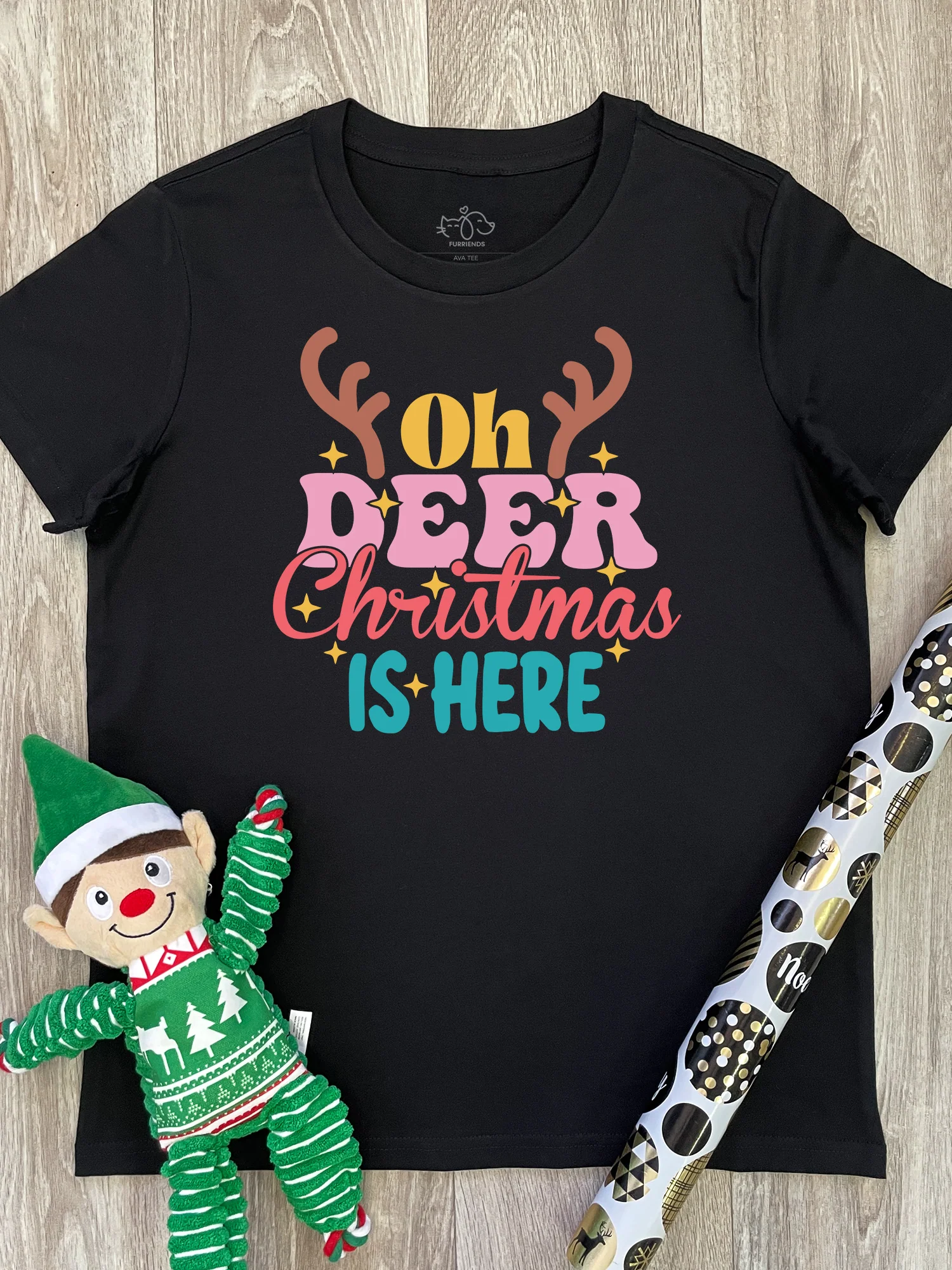 Oh Deer. Christmas Is Here Ava Women's Regular Fit Tee - Image 4