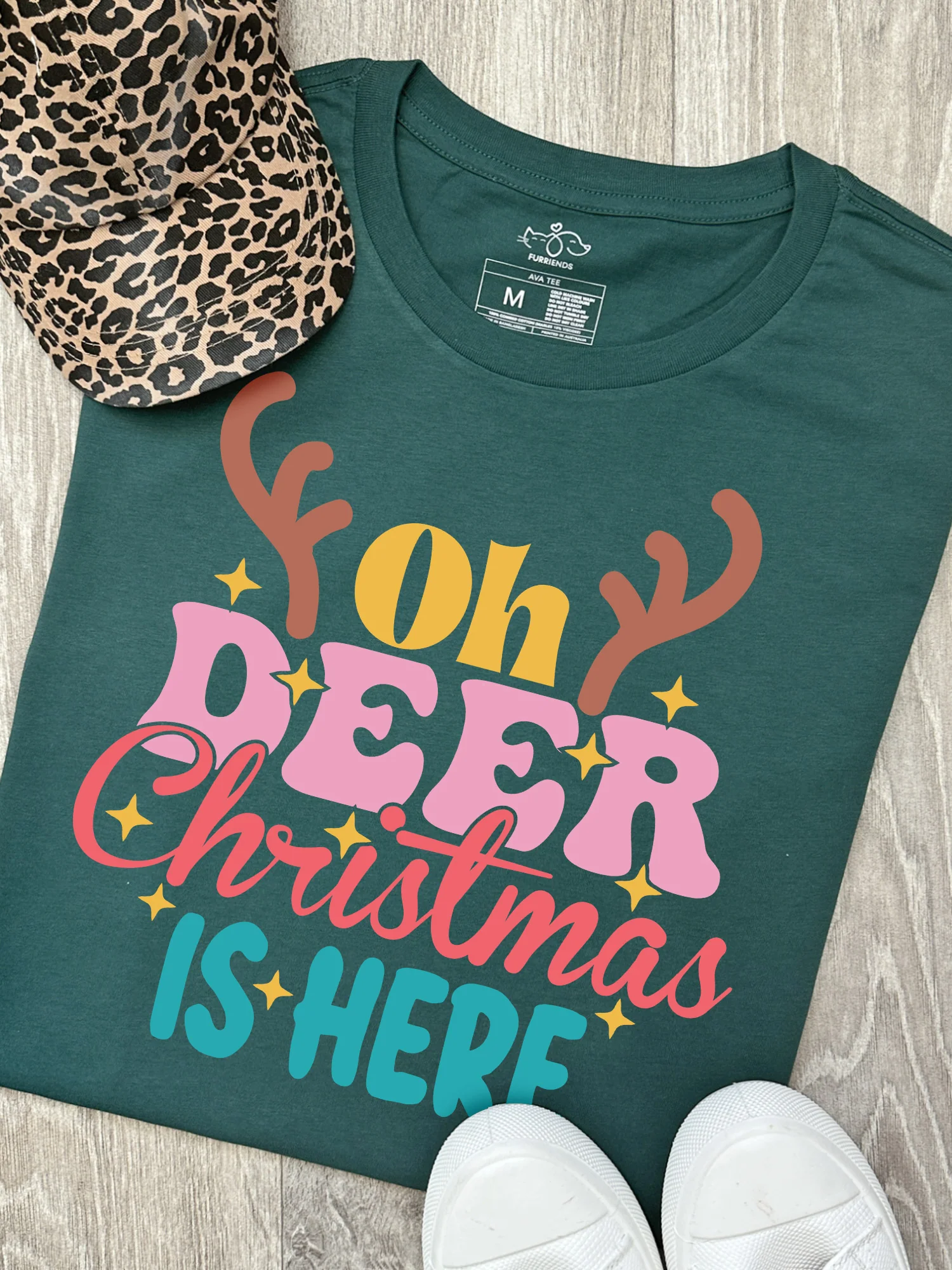Oh Deer. Christmas Is Here Ava Women's Regular Fit Tee - Image 5