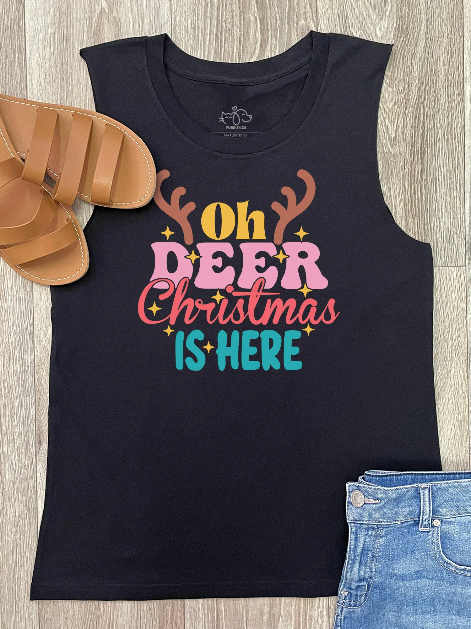Oh Deer. Christmas Is Here Marley Tank - Image 3
