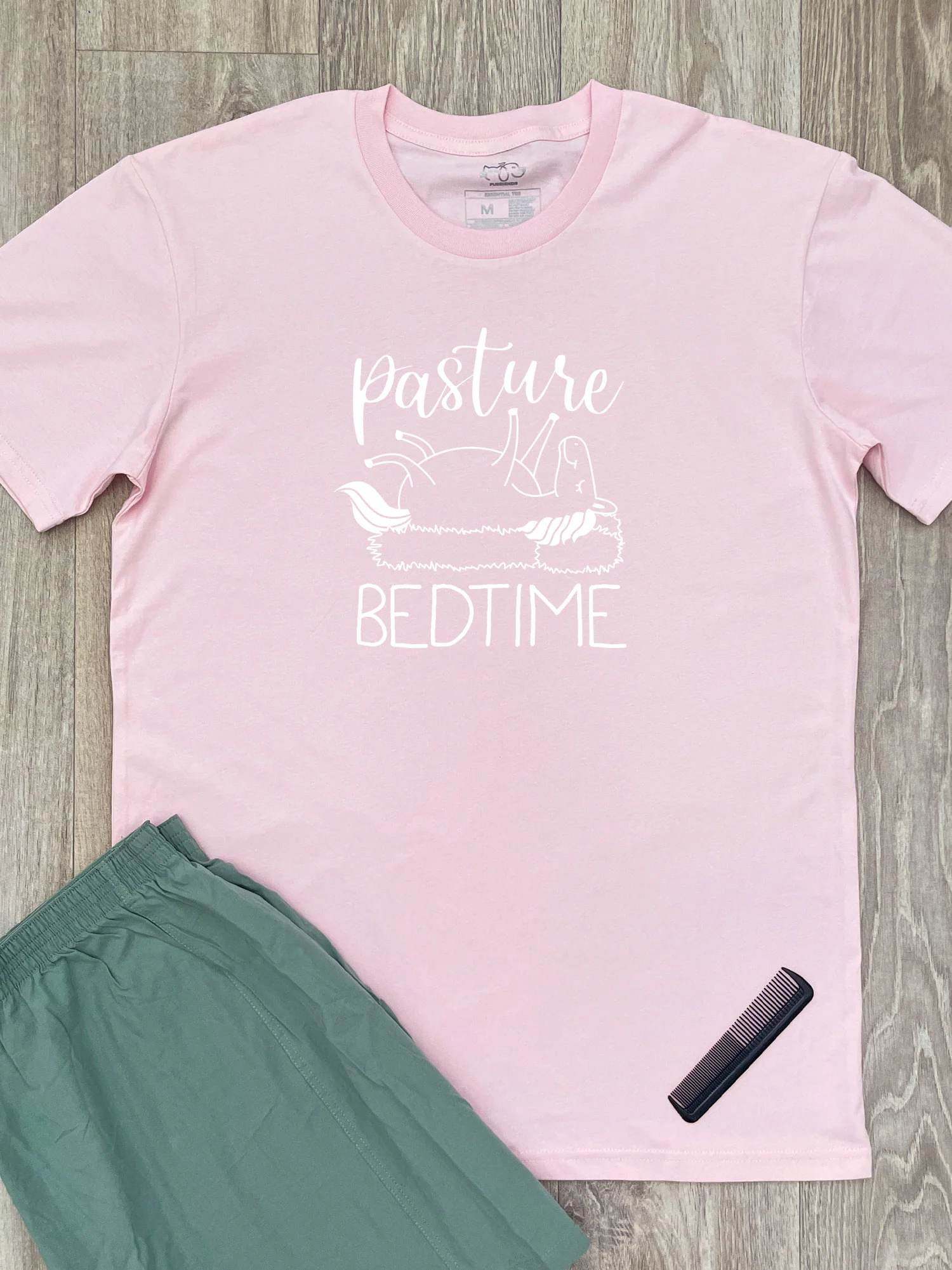 Pasture Bedtime Horse Lovers Essential Unisex Tee - Image 3