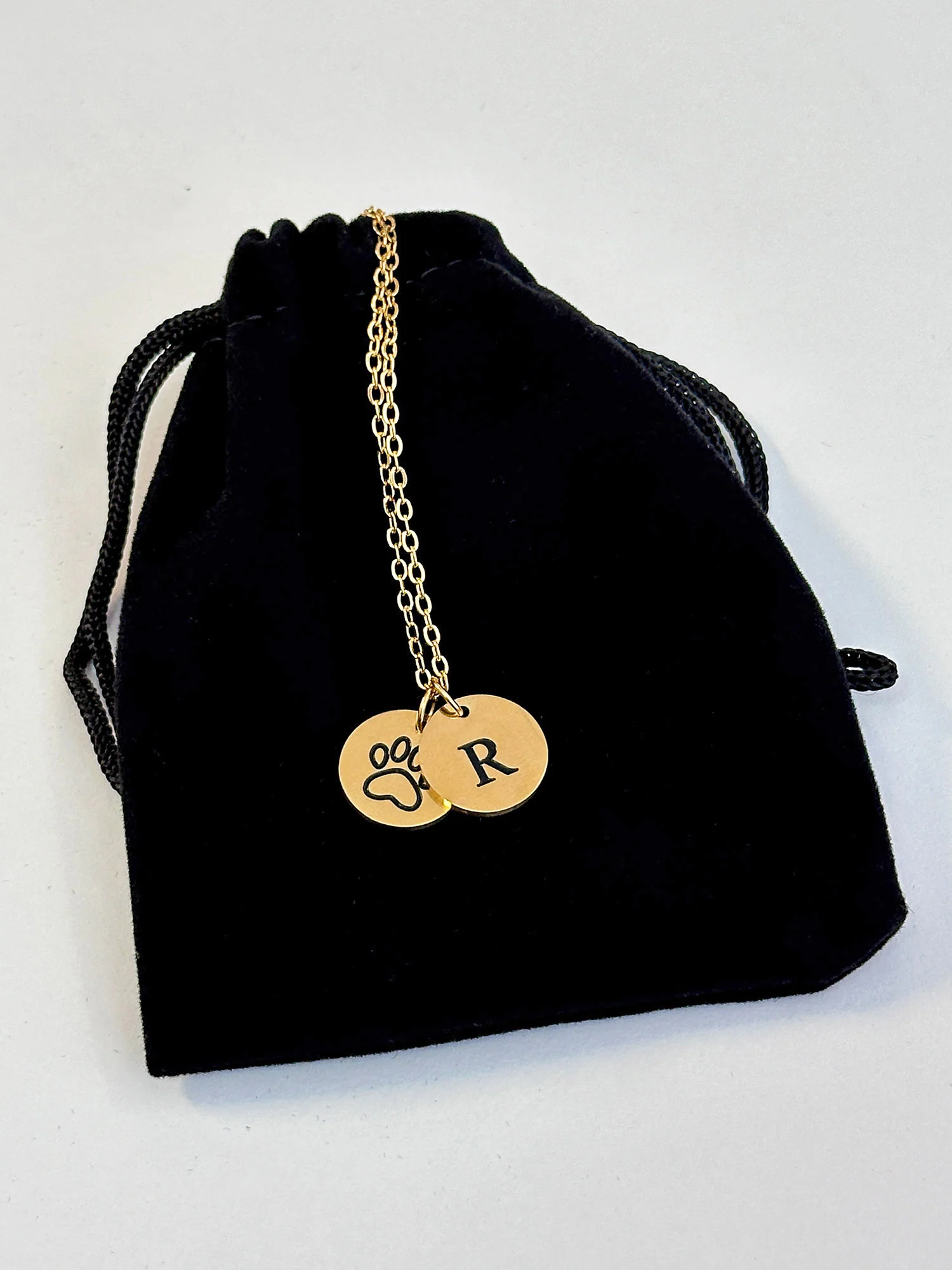 Gold Paw Print & Initial Pendant Necklace - Image 5