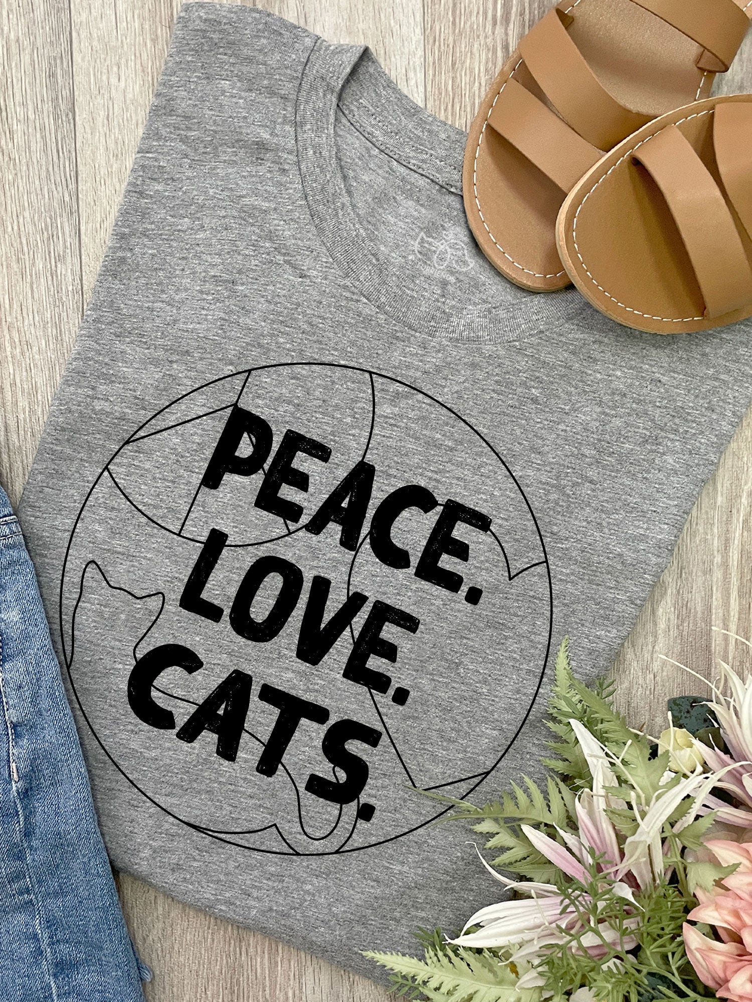 Peace. Love. Cats. Ava Women's Regular Fit Tee - Image 2