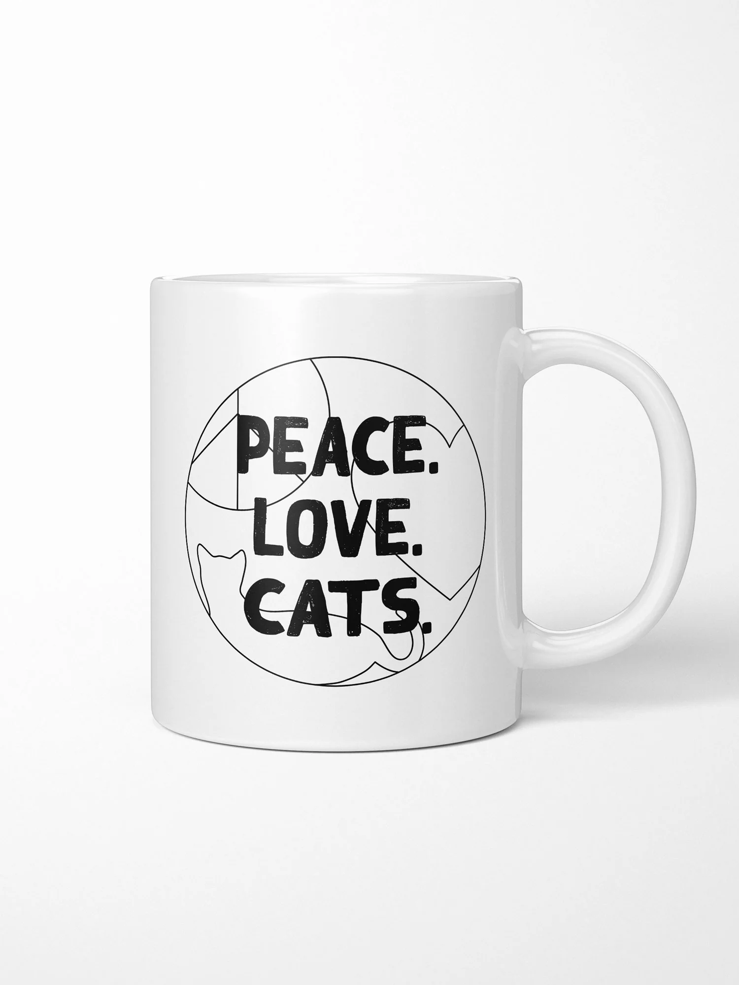 Peace. Love. Cats. Ceramic Mug - Image 2