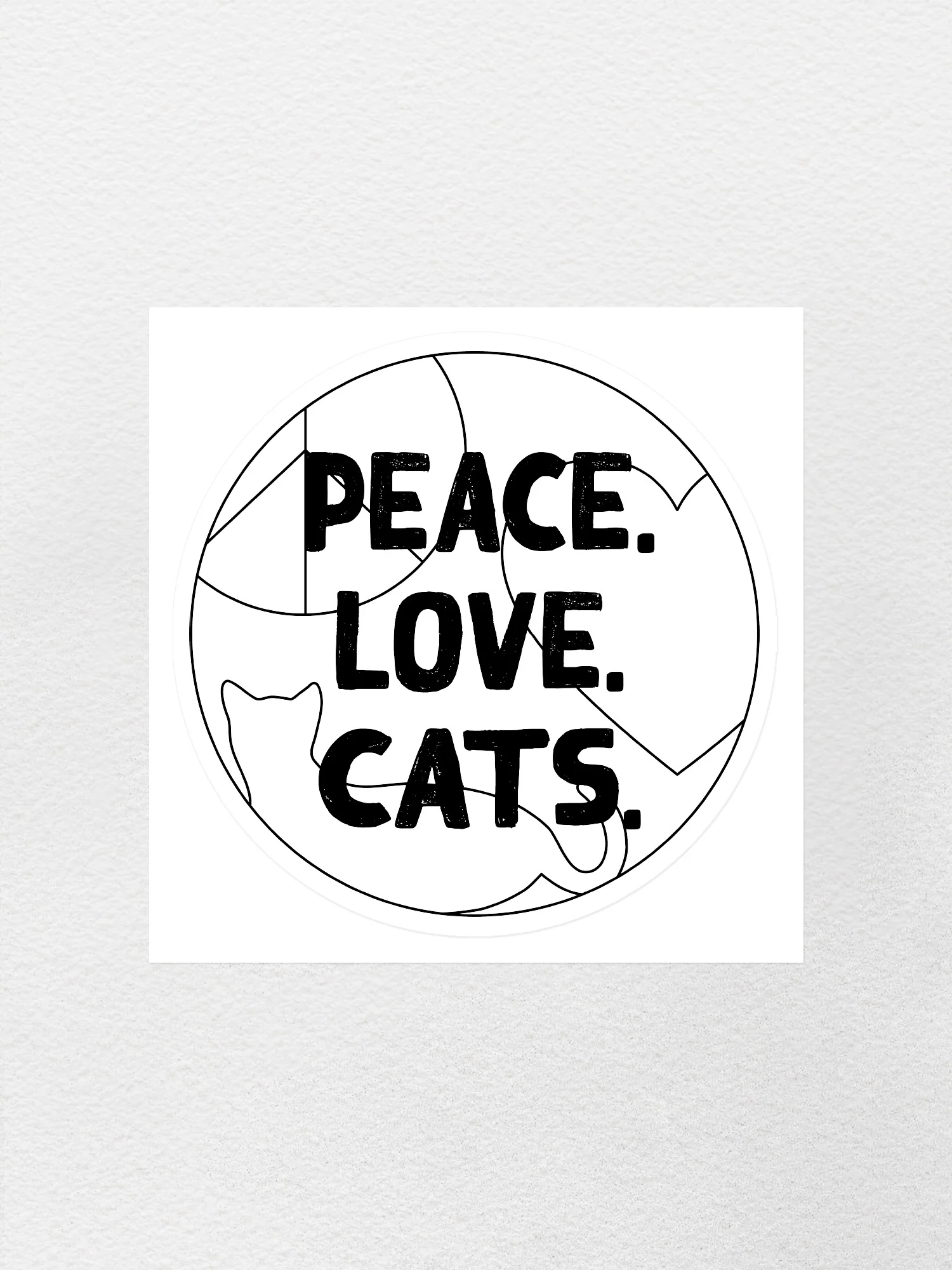 Peace. Love. Cats. Sticker - Image 3