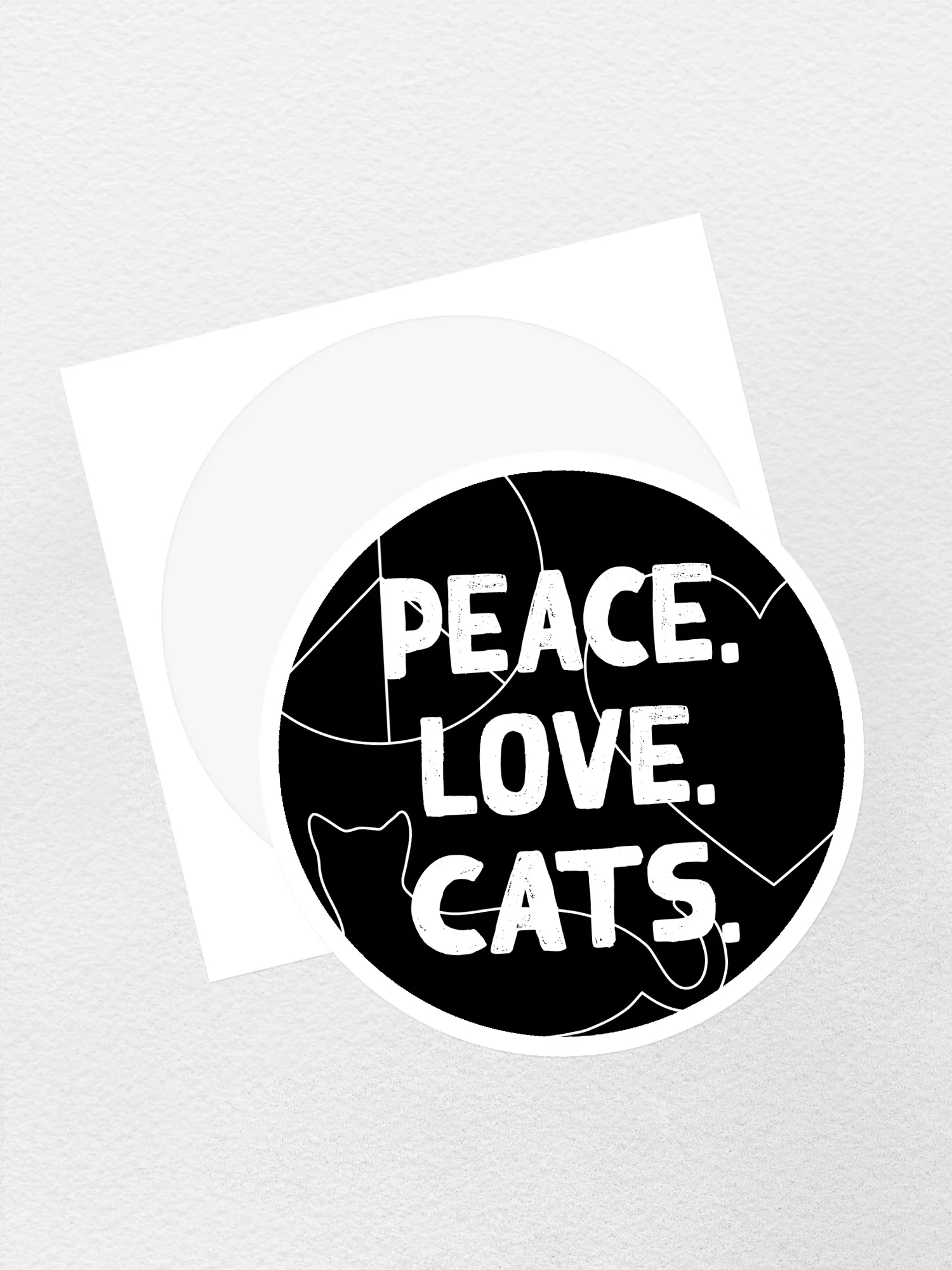 Peace. Love. Cats. Sticker - Image 4
