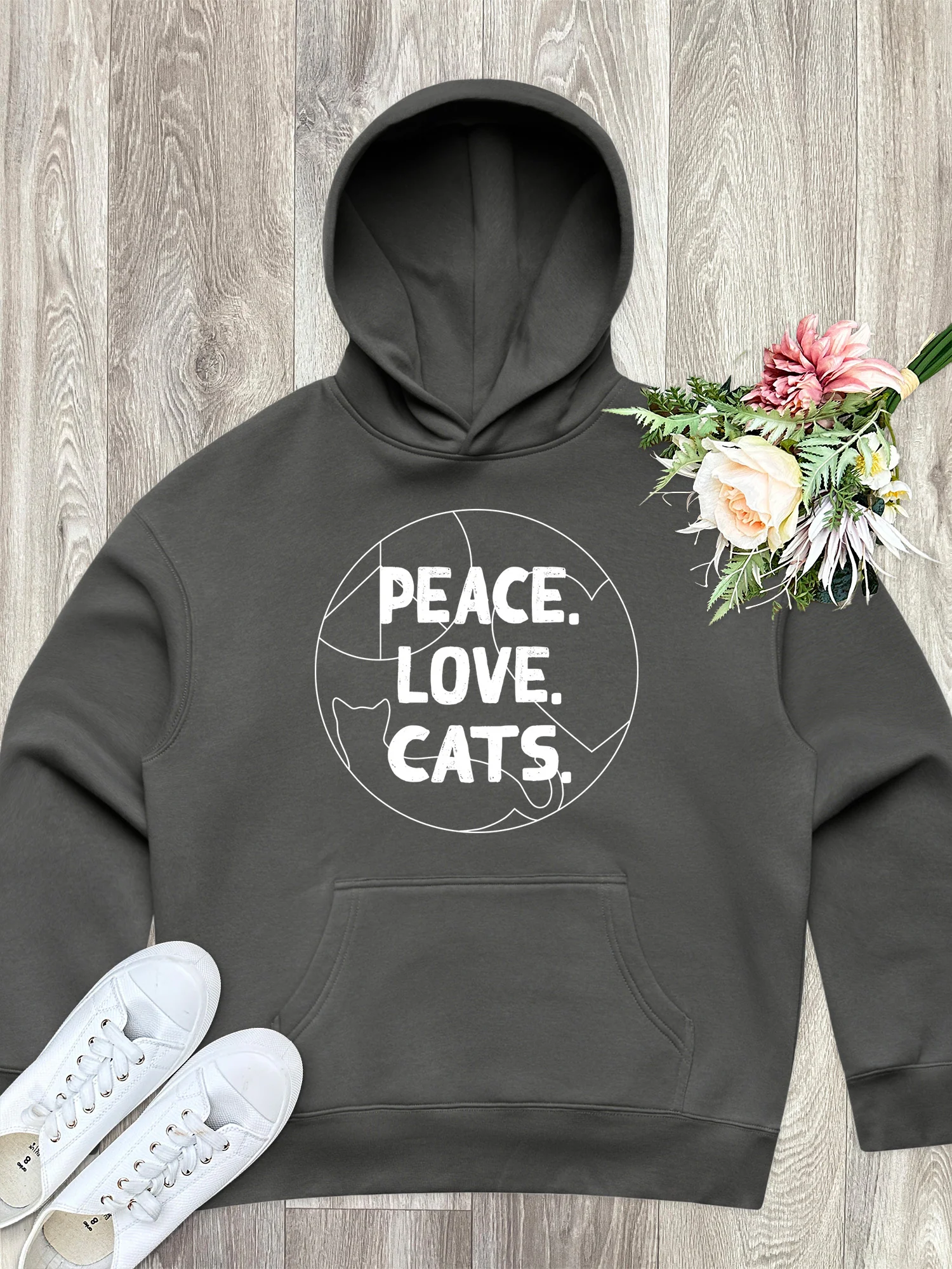 Peace. Love. Cats. Women's Comfort Hood
