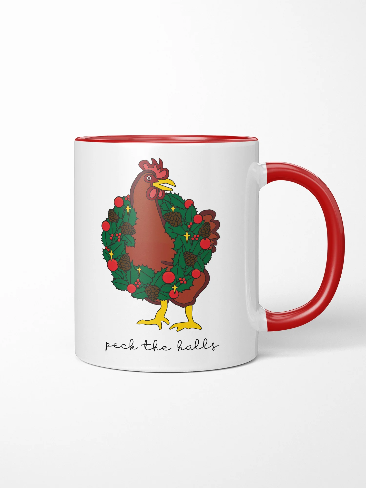 Peck The Halls Ceramic Two Tone Mug - Image 3