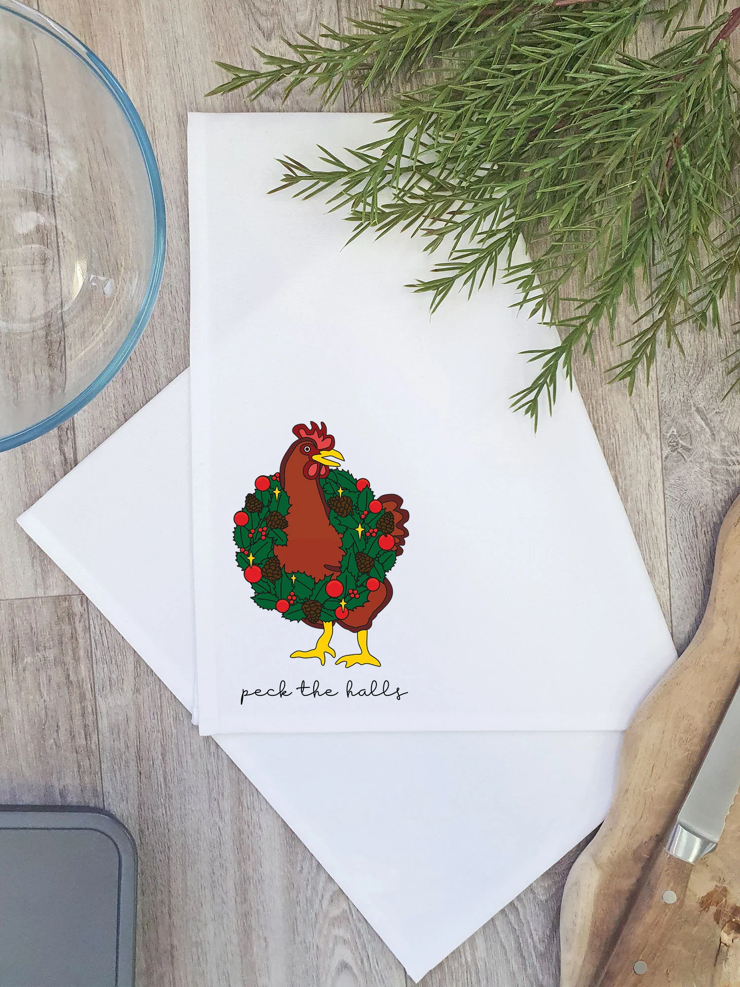 Peck The Halls Tea Towel - Image 3