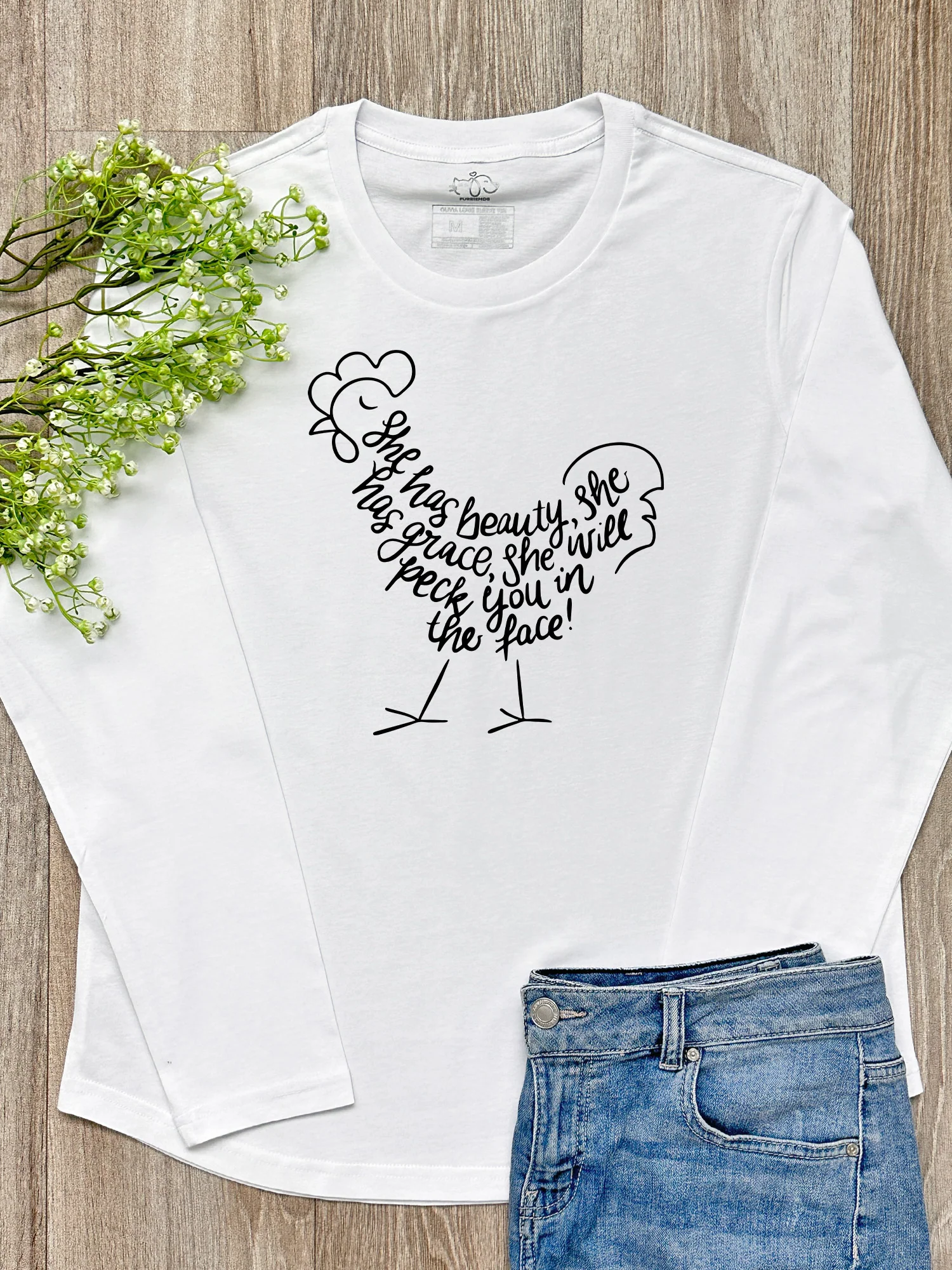 Peck You In The Face Olivia Long Sleeve Tee - Image 2