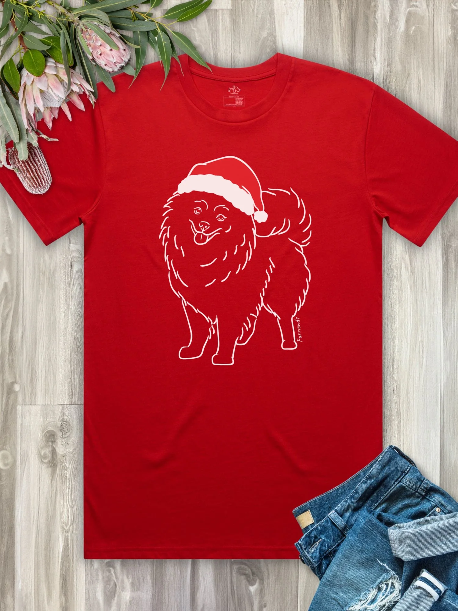 Pomeranian Christmas Edition Essential Unisex Tee - Image 4