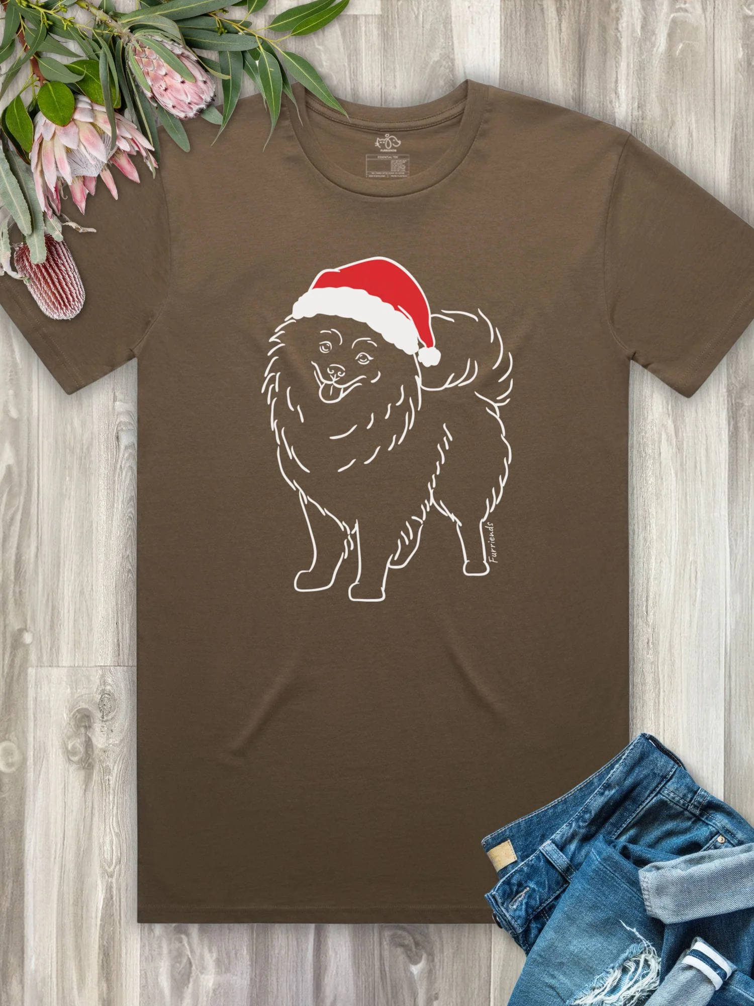 Pomeranian Christmas Edition Essential Unisex Tee - Image 8