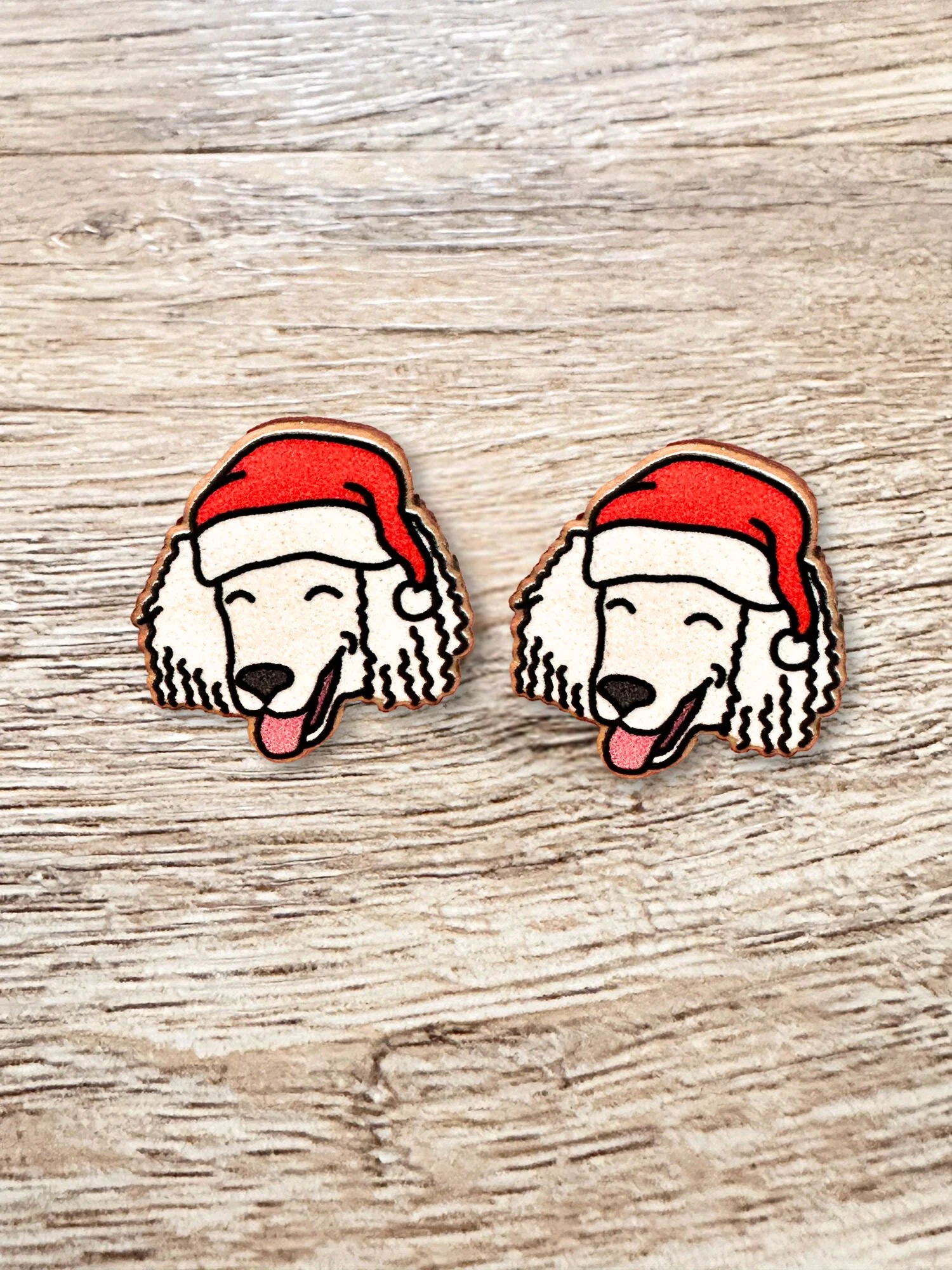 Poodle Christmas Edition ColourPop Stud Earrings - Image 2