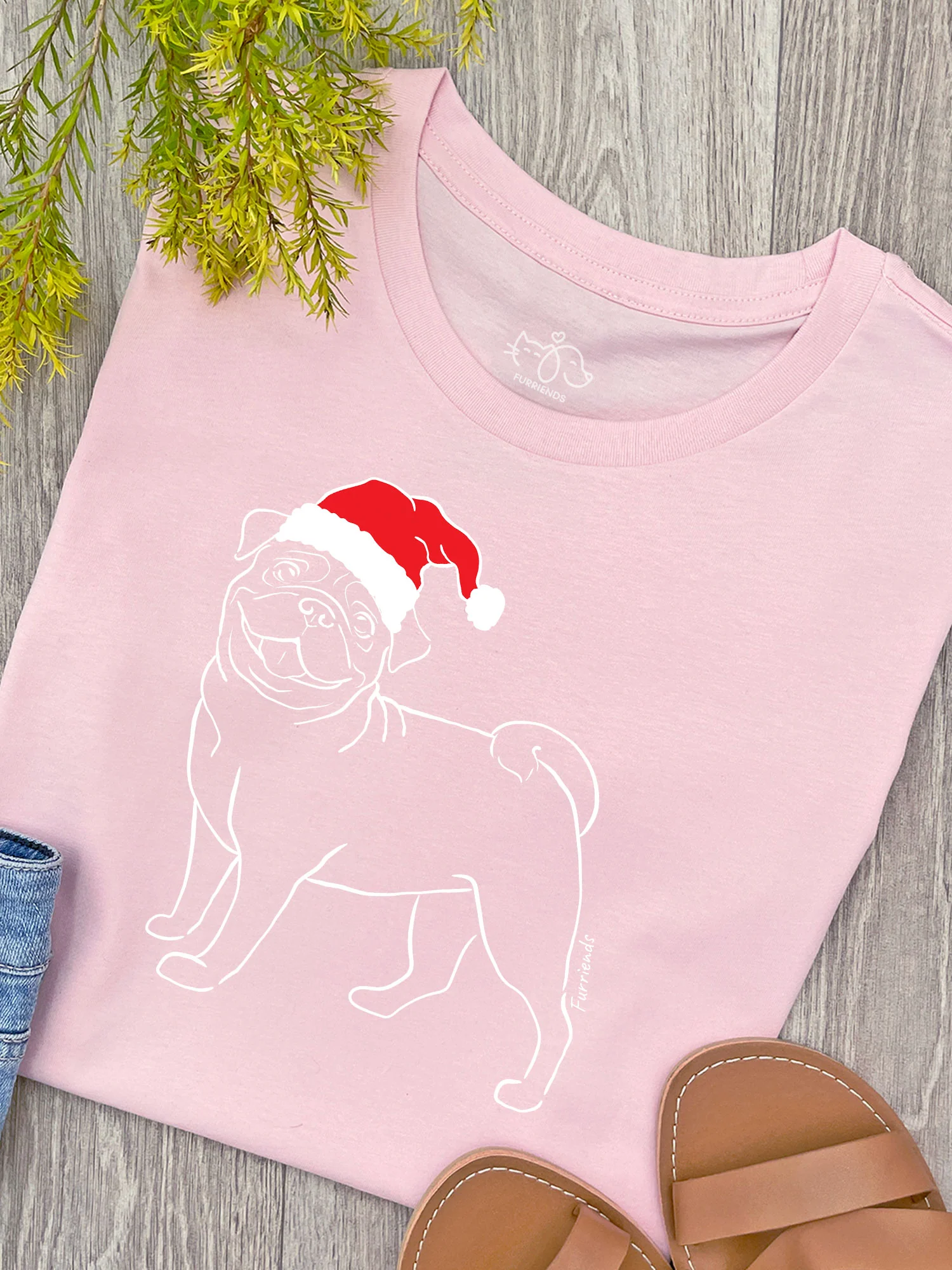 Pug Christmas Edition Ava Women's Regular Fit Tee - Image 4