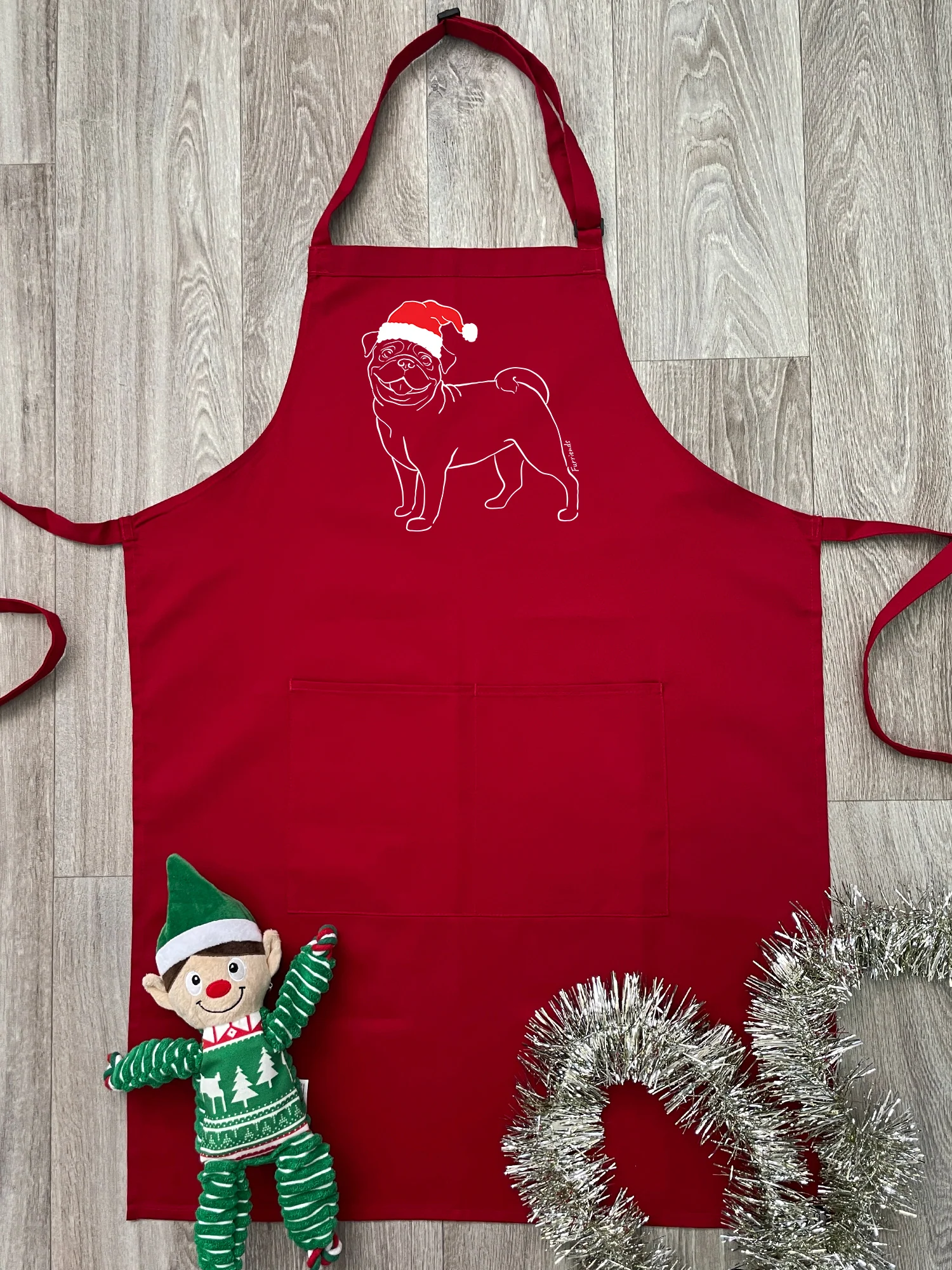 Pug Christmas Edition Bib Apron - Image 2