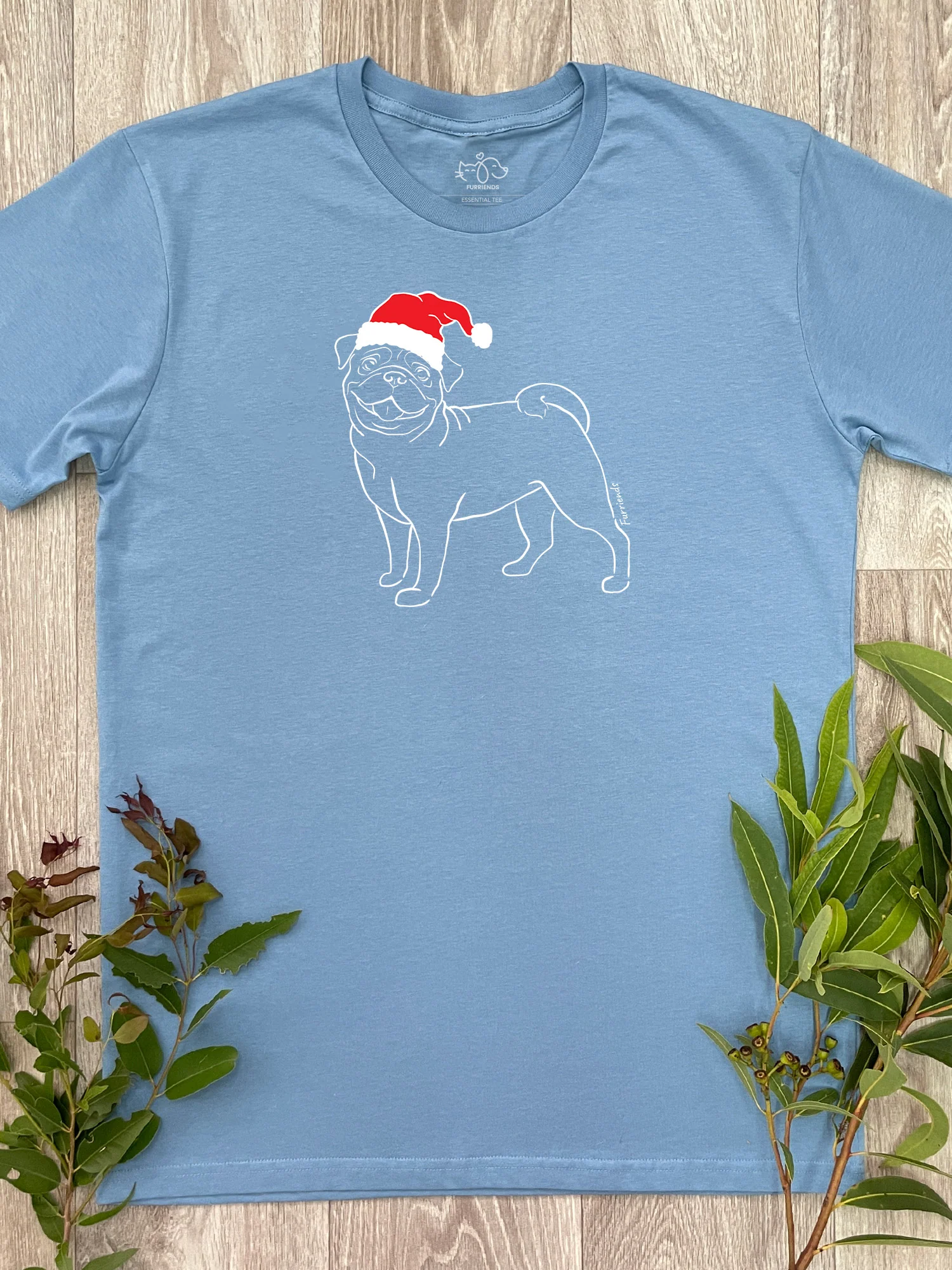 Pug Christmas Edition Essential Unisex Tee - Image 3