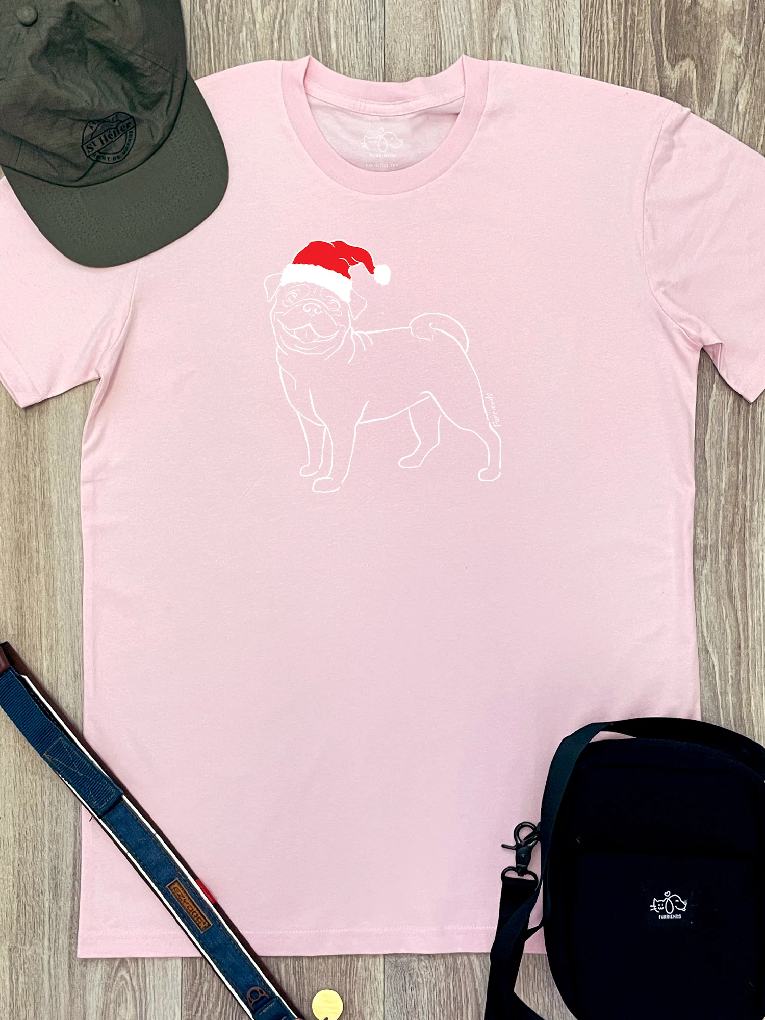 Pug Christmas Edition Essential Unisex Tee - Image 4