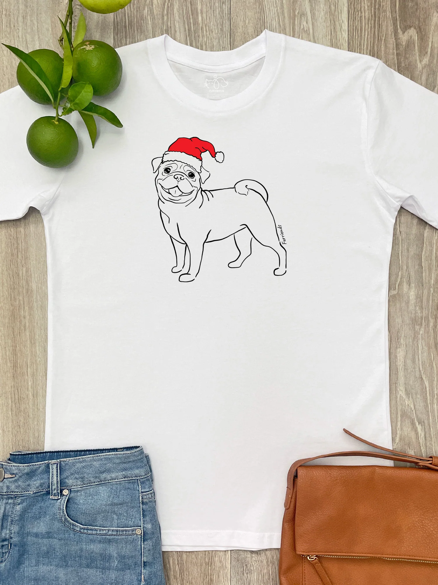 Pug Christmas Edition Essential Unisex Tee - Image 7