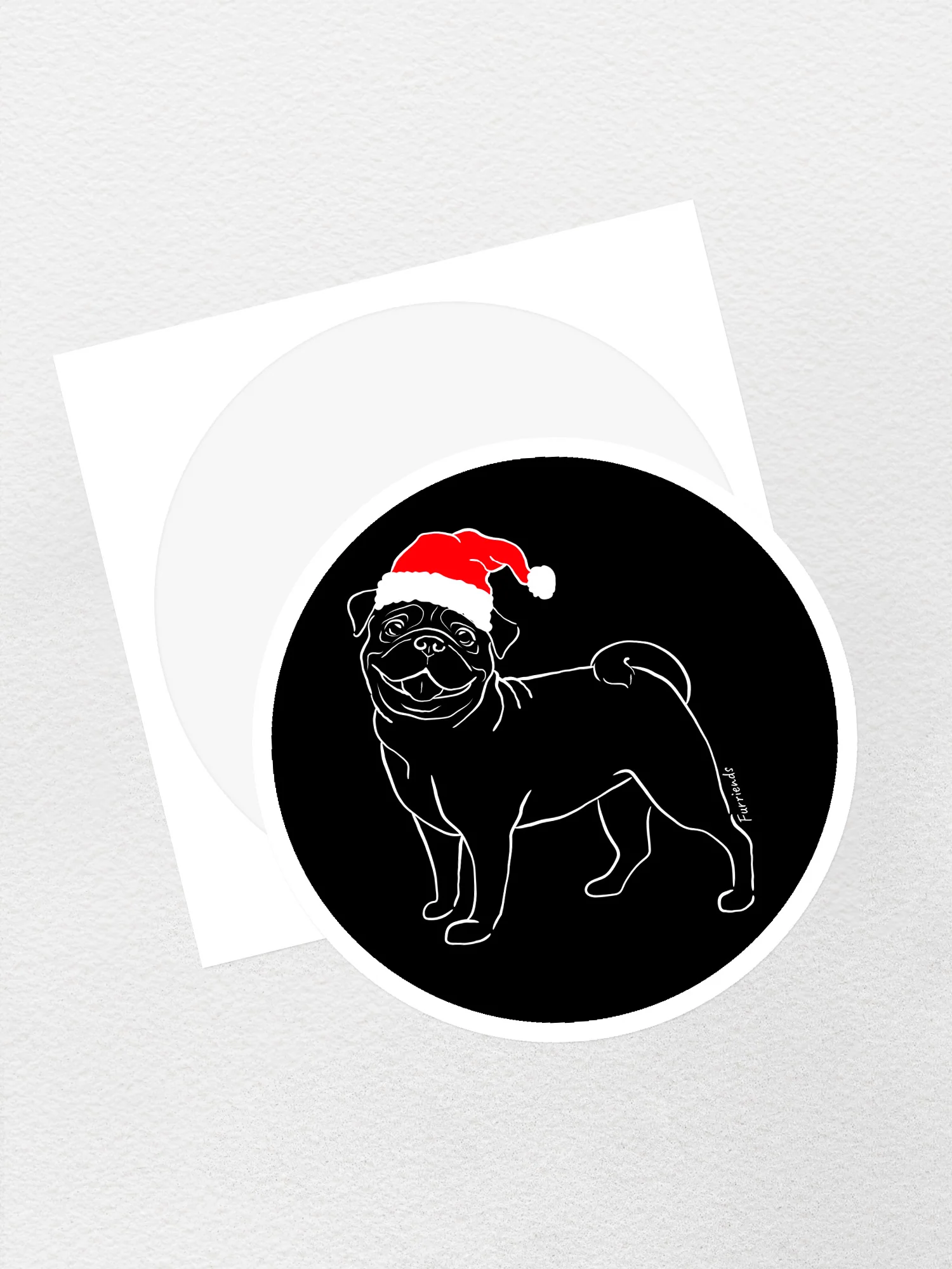 Pug Christmas Edition Sticker - Image 2