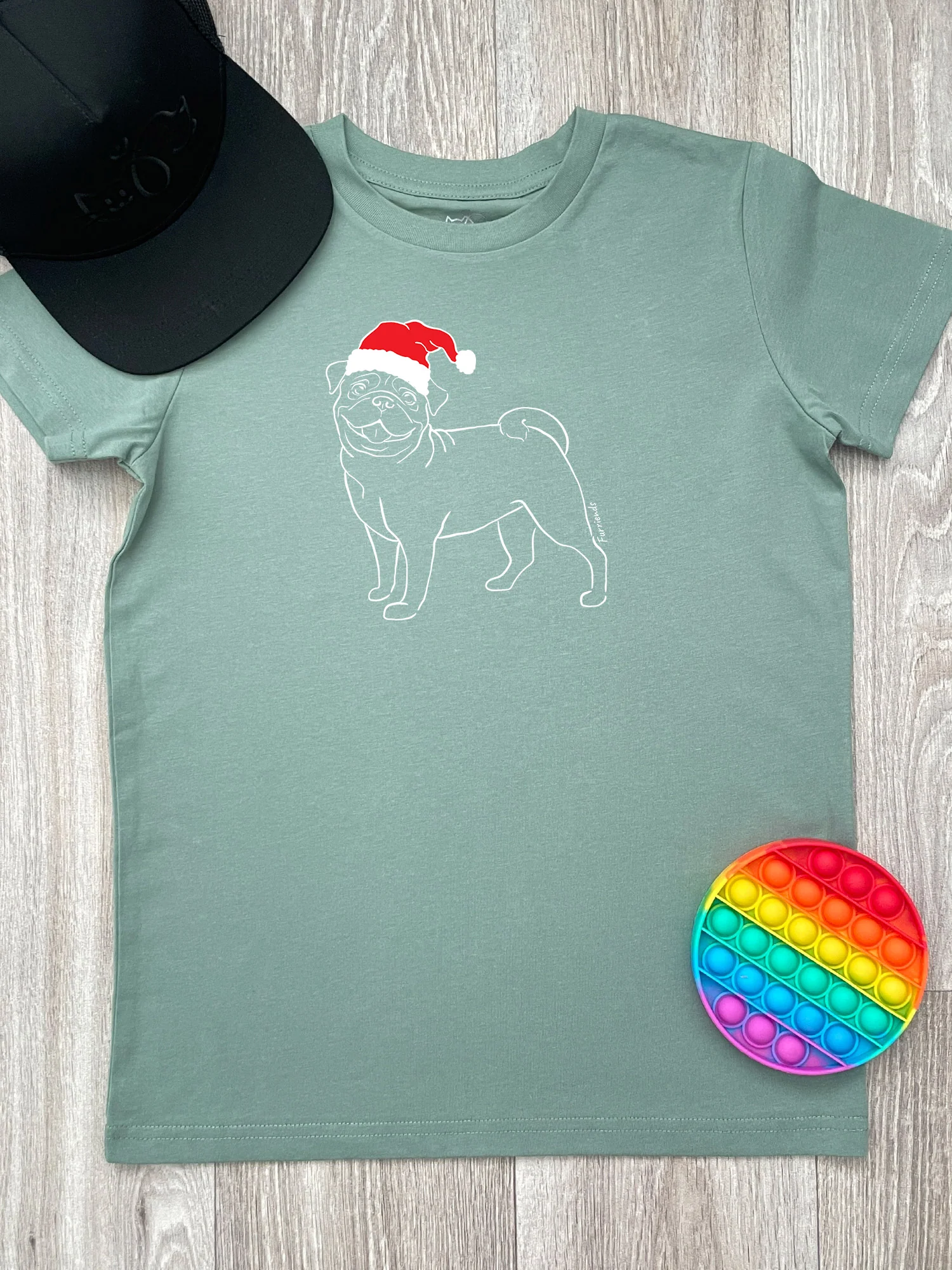 Pug Christmas Edition Youth Tee - Image 2