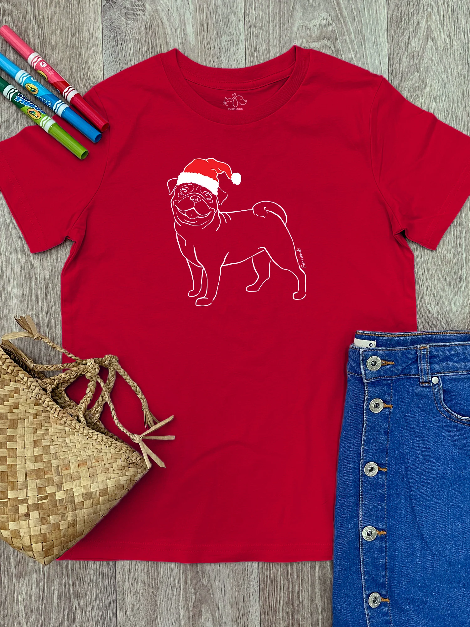 Pug Christmas Edition Youth Tee - Image 5
