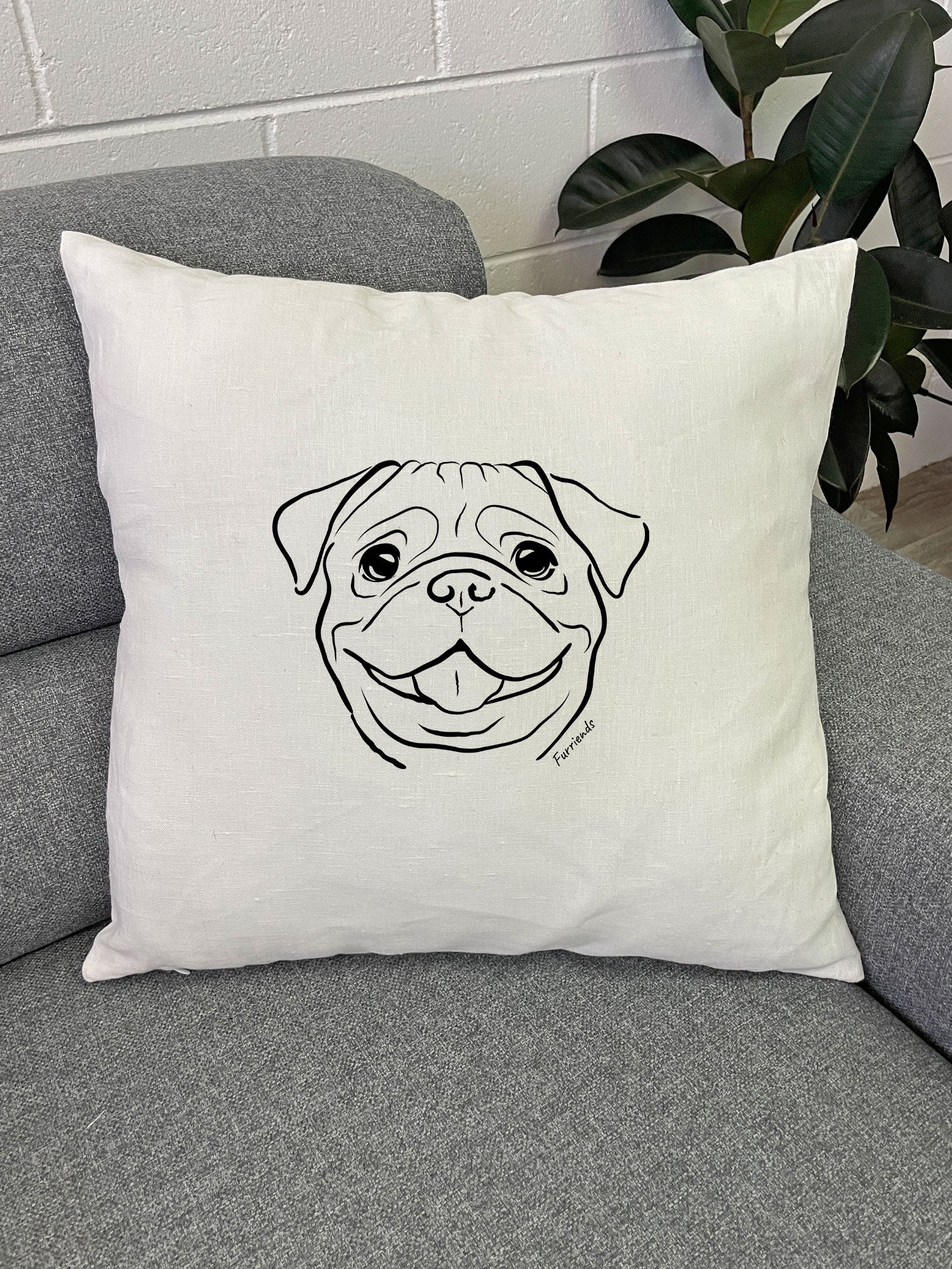 Pug Linen Cushion Cover - Image 5