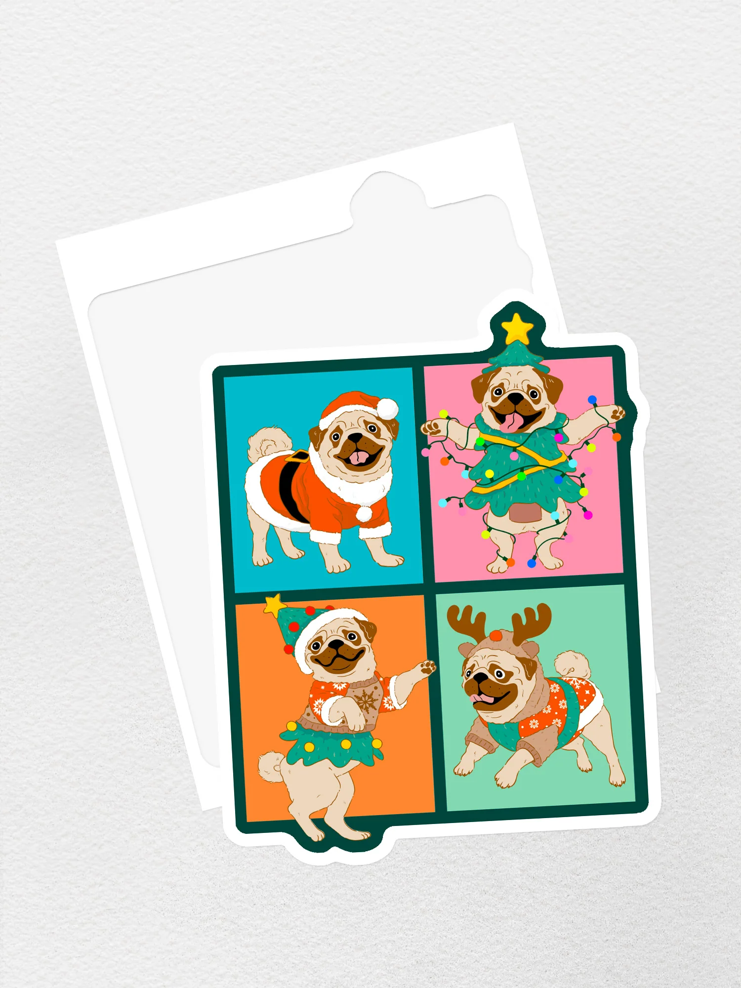 Pugmas Sticker - Image 2