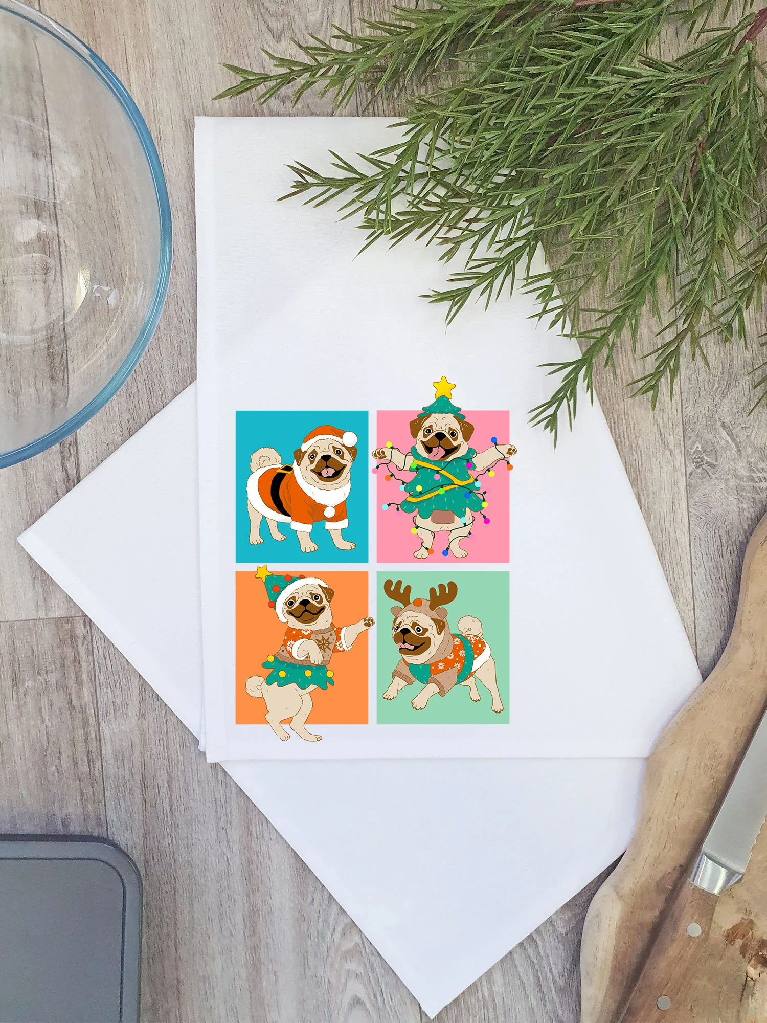 Pugmas Tea Towel - Image 2