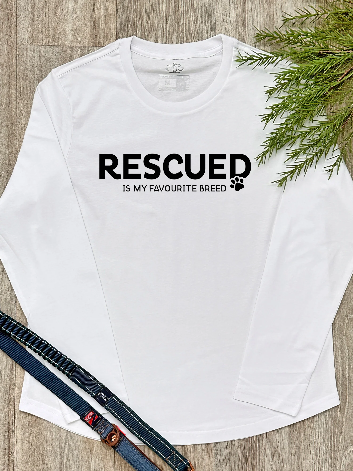 Rescued Is My Favourite Breed Olivia Long Sleeve Tee - Image 2