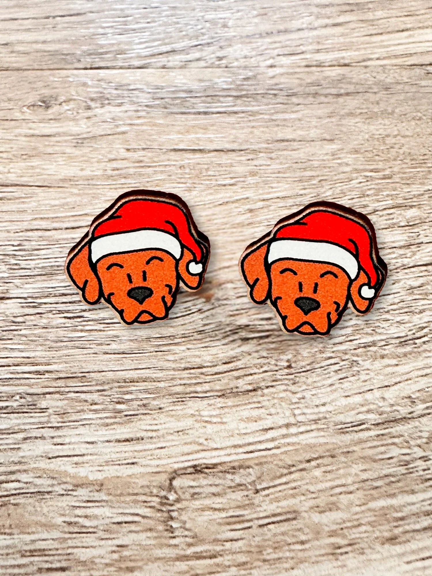 Rhodesian Ridgeback Christmas Edition ColourPop Stud Earrings - Image 2
