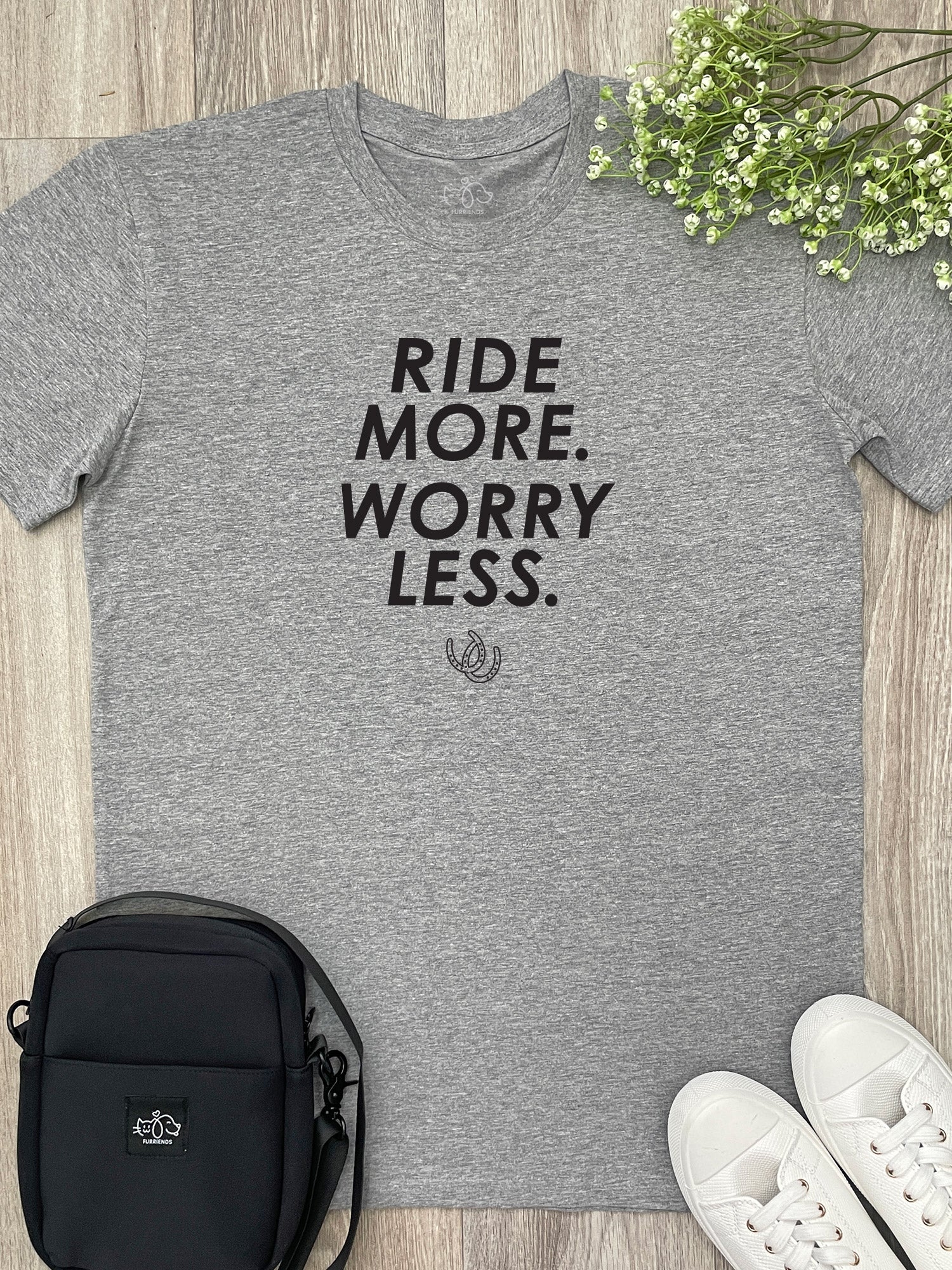 Ride More Worry Less Essential Unisex Tee - Image 3