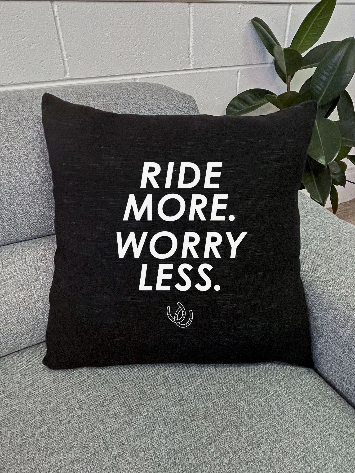 Ride More Worry Less Linen Cushion Cover - Image 2