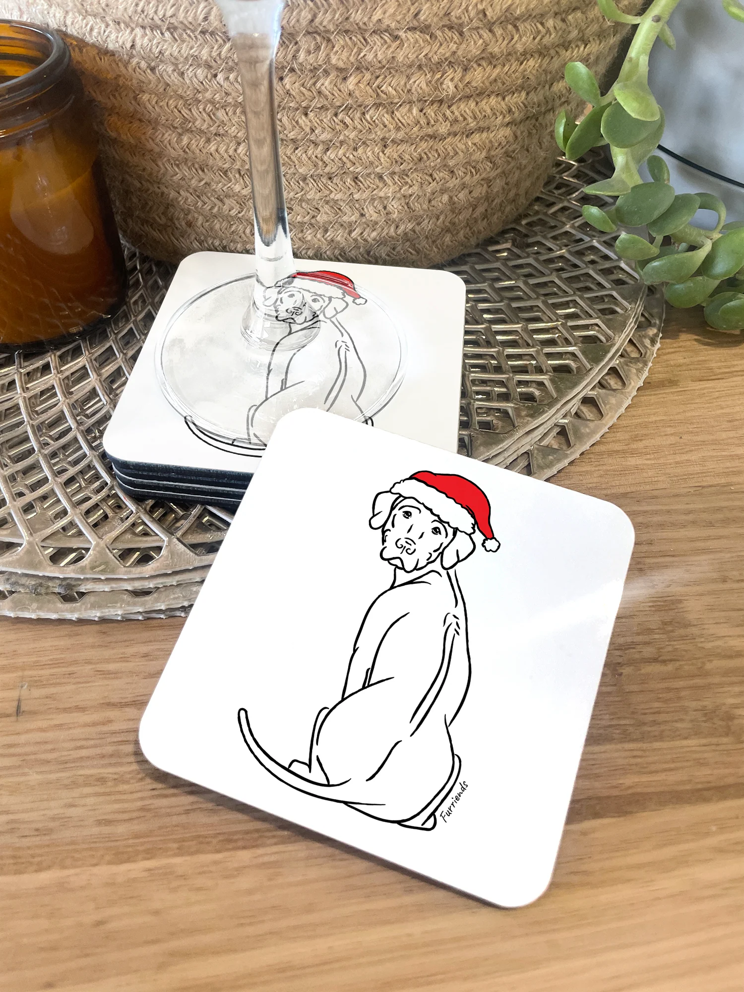 Rhodesian Ridgeback Christmas Edition Coaster