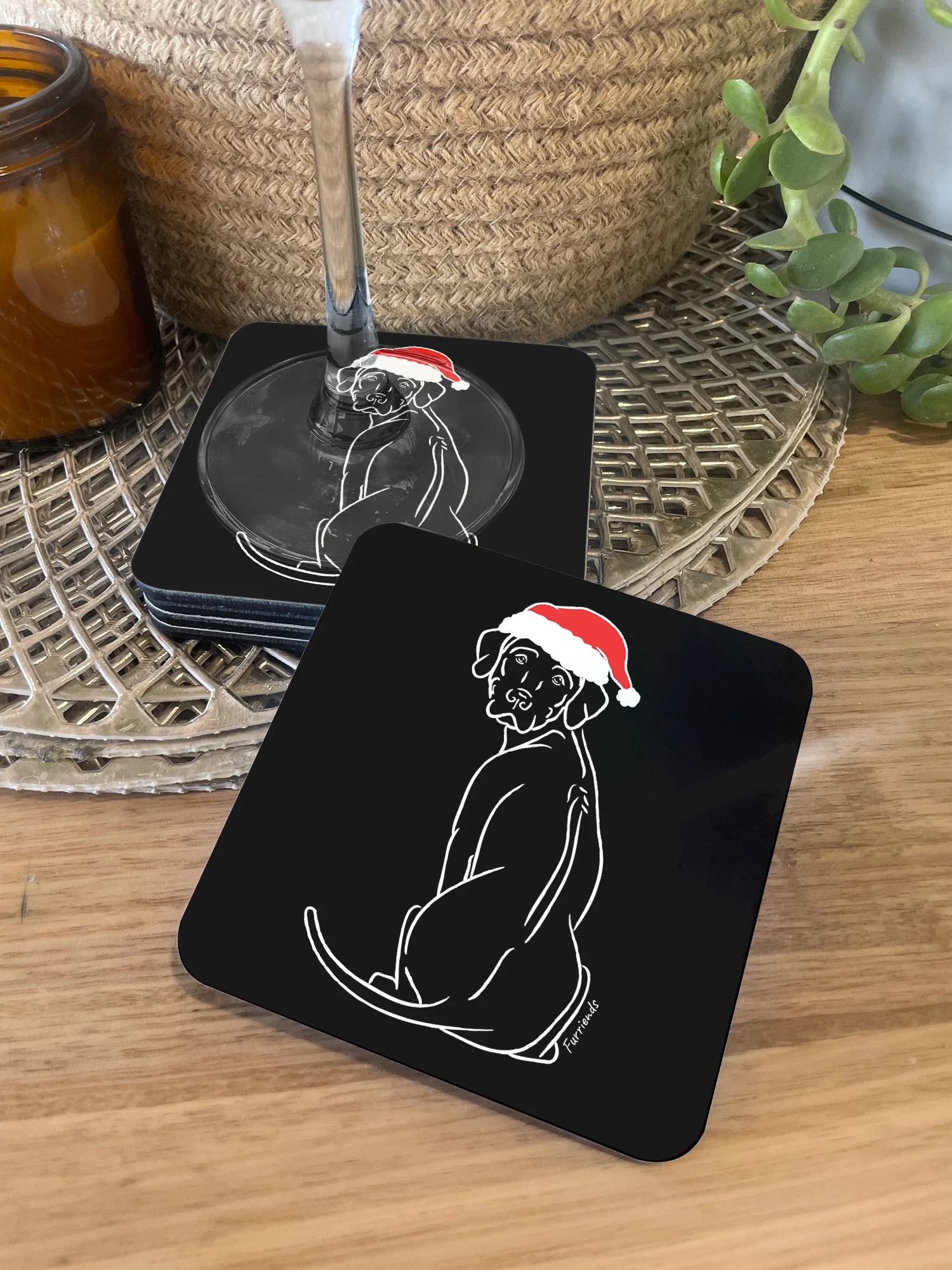 Rhodesian Ridgeback Christmas Edition Coaster - Image 2