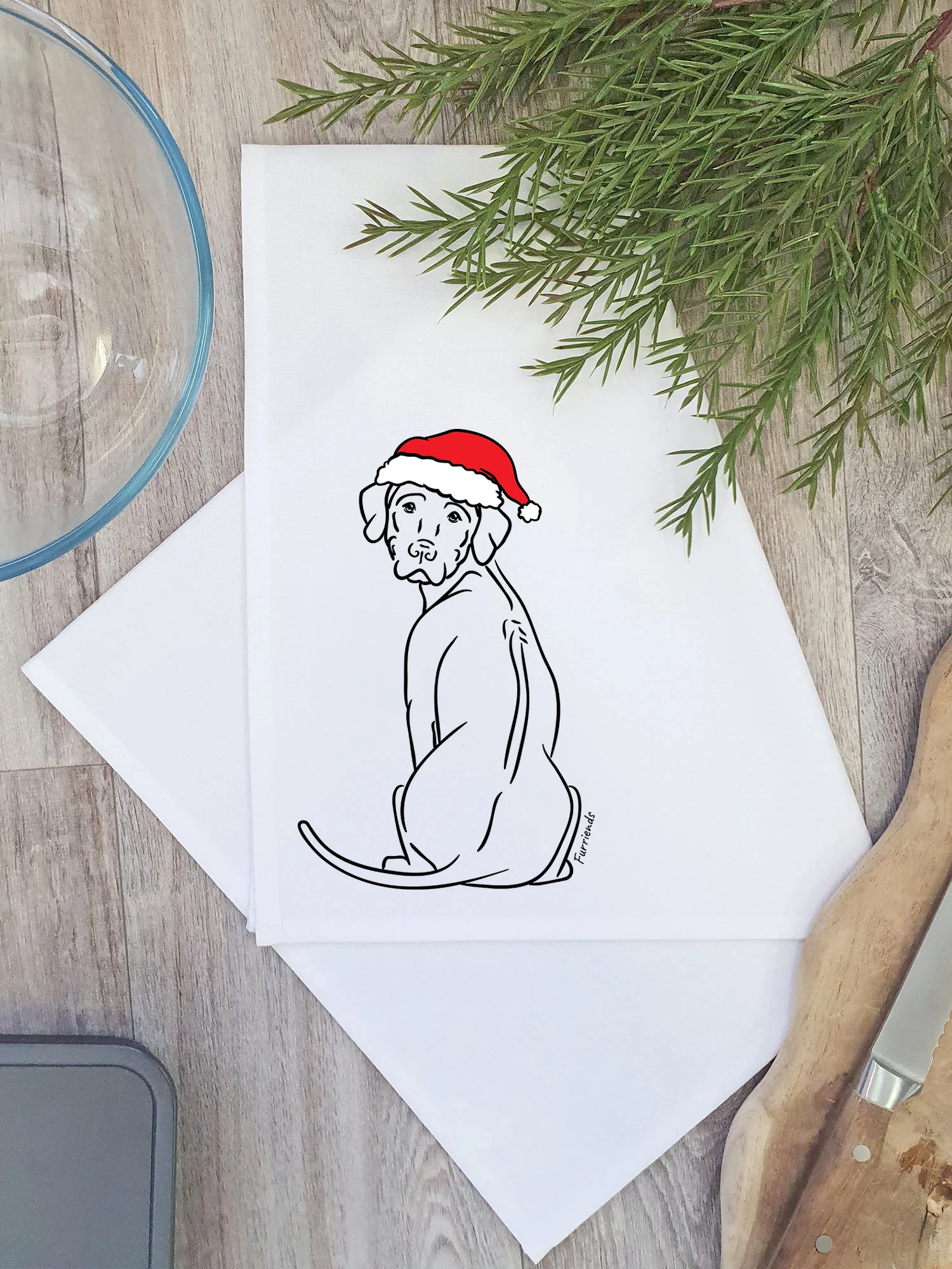 Rhodesian Ridgeback Christmas Edition Tea Towel - Image 3