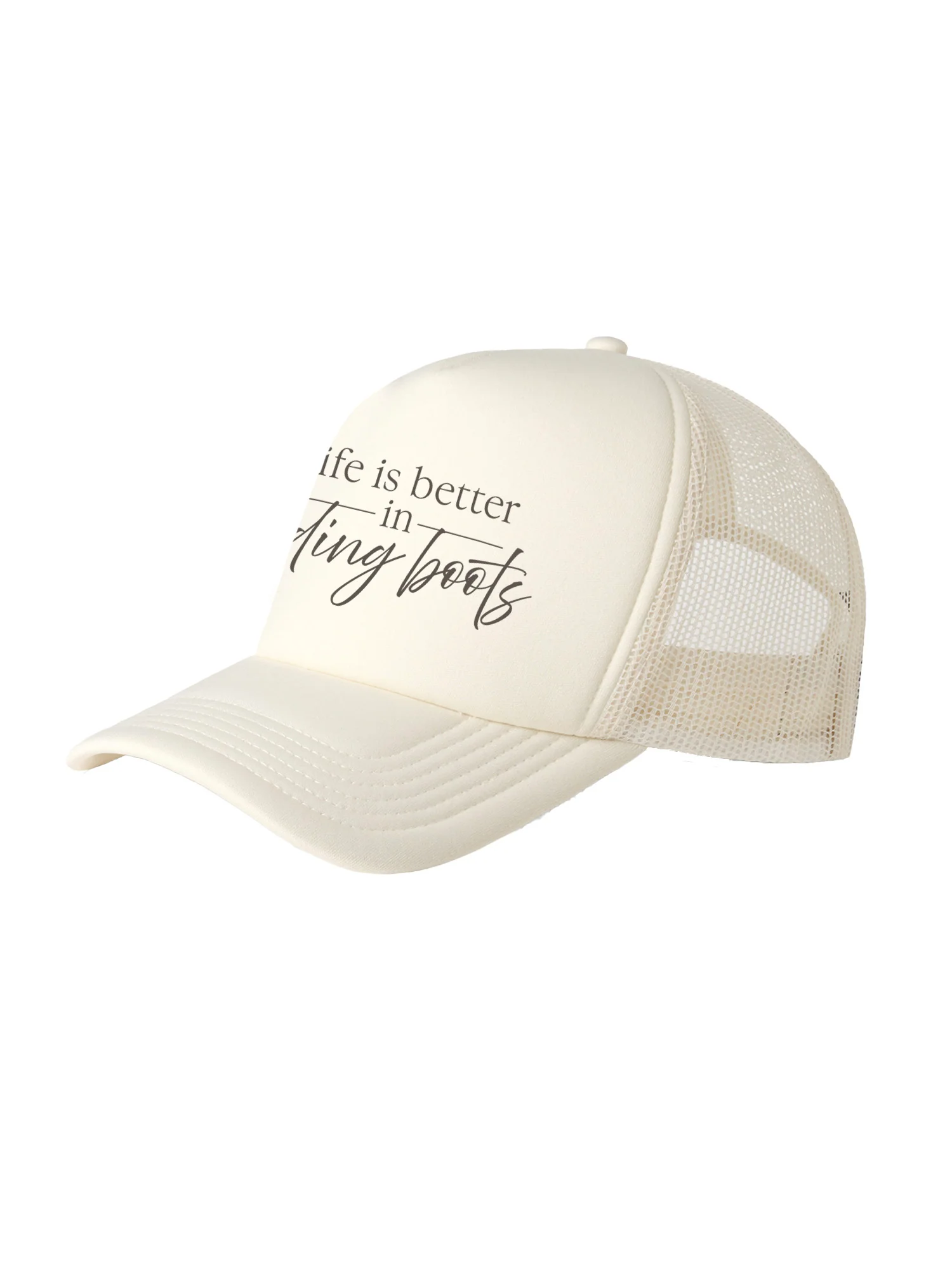Life Is Better In Riding Boots Foam Trucker Cap - Image 8