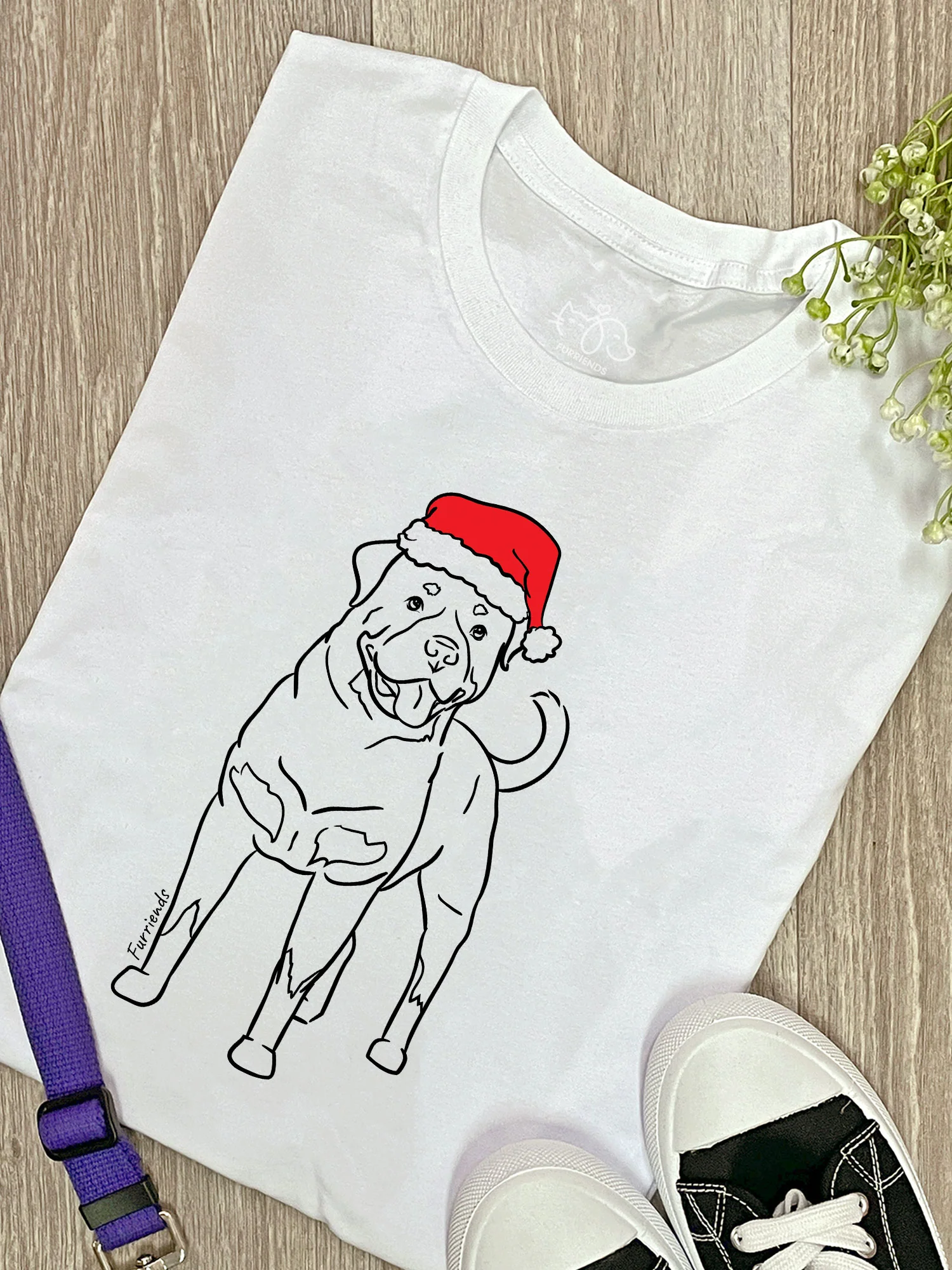 Rottweiler Christmas Edition Ava Women's Regular Fit Tee - Image 3